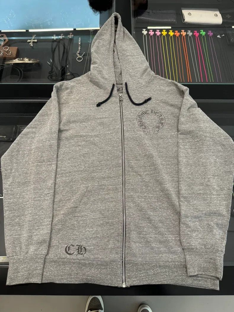 Chrome Hearts CHROME HEARTS Size XL Gray horseshoe cross zipper hoodie Size US XL / EU 56 / 4 - 1 Thumbnail