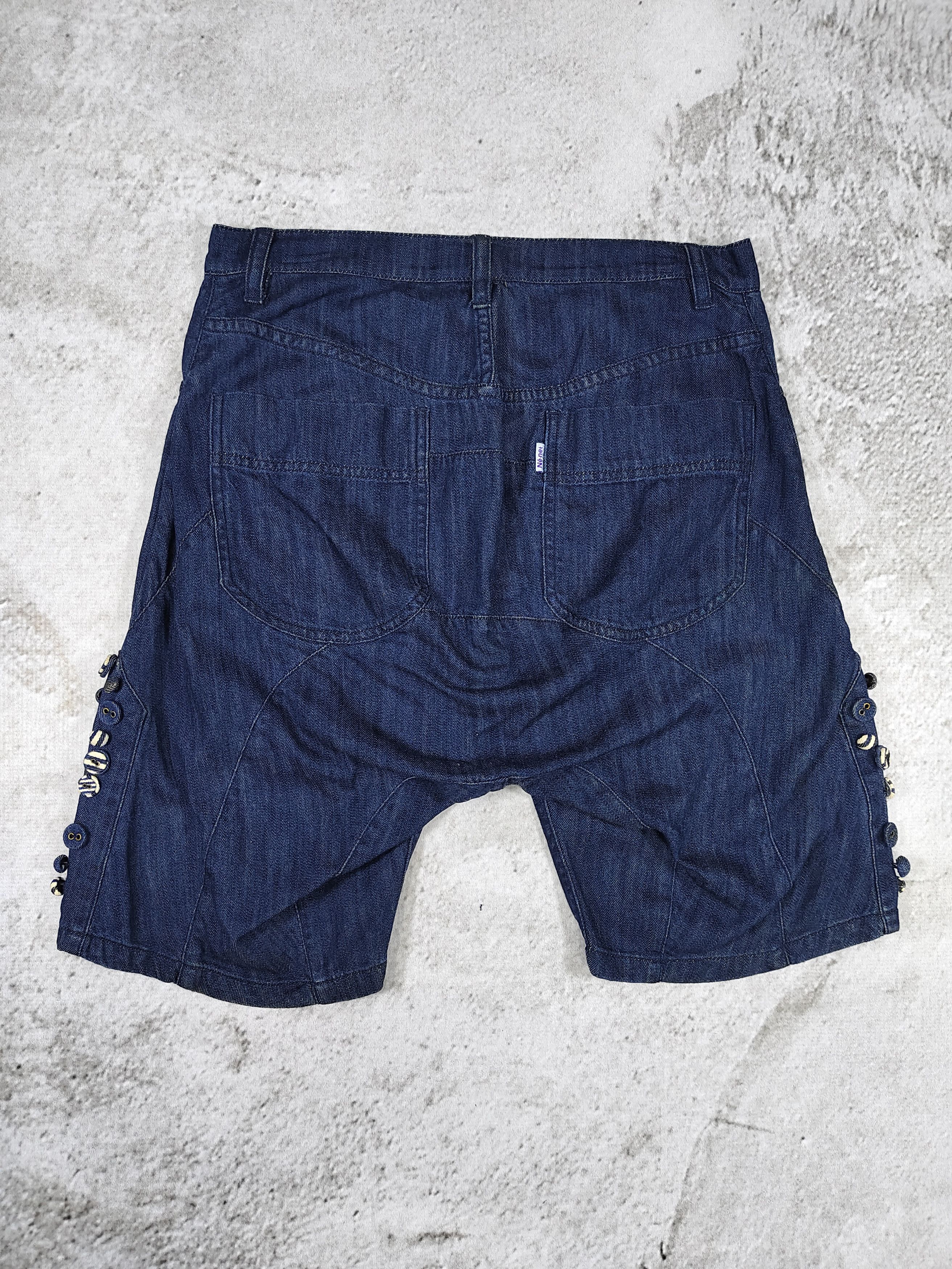Ne-Net 00s Ne-Net🇯🇵 By Issey Co Buttons Drop Crotch Denim Short Size 32" / US 10 / IT 46 - 4 Thumbnail
