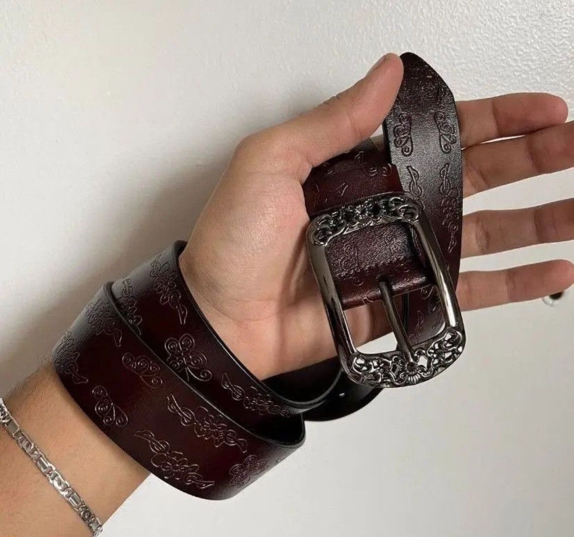 Cowboy Equipment × Vintage vintage style brown american western floral design belt Size ONE SIZE - 6 Thumbnail