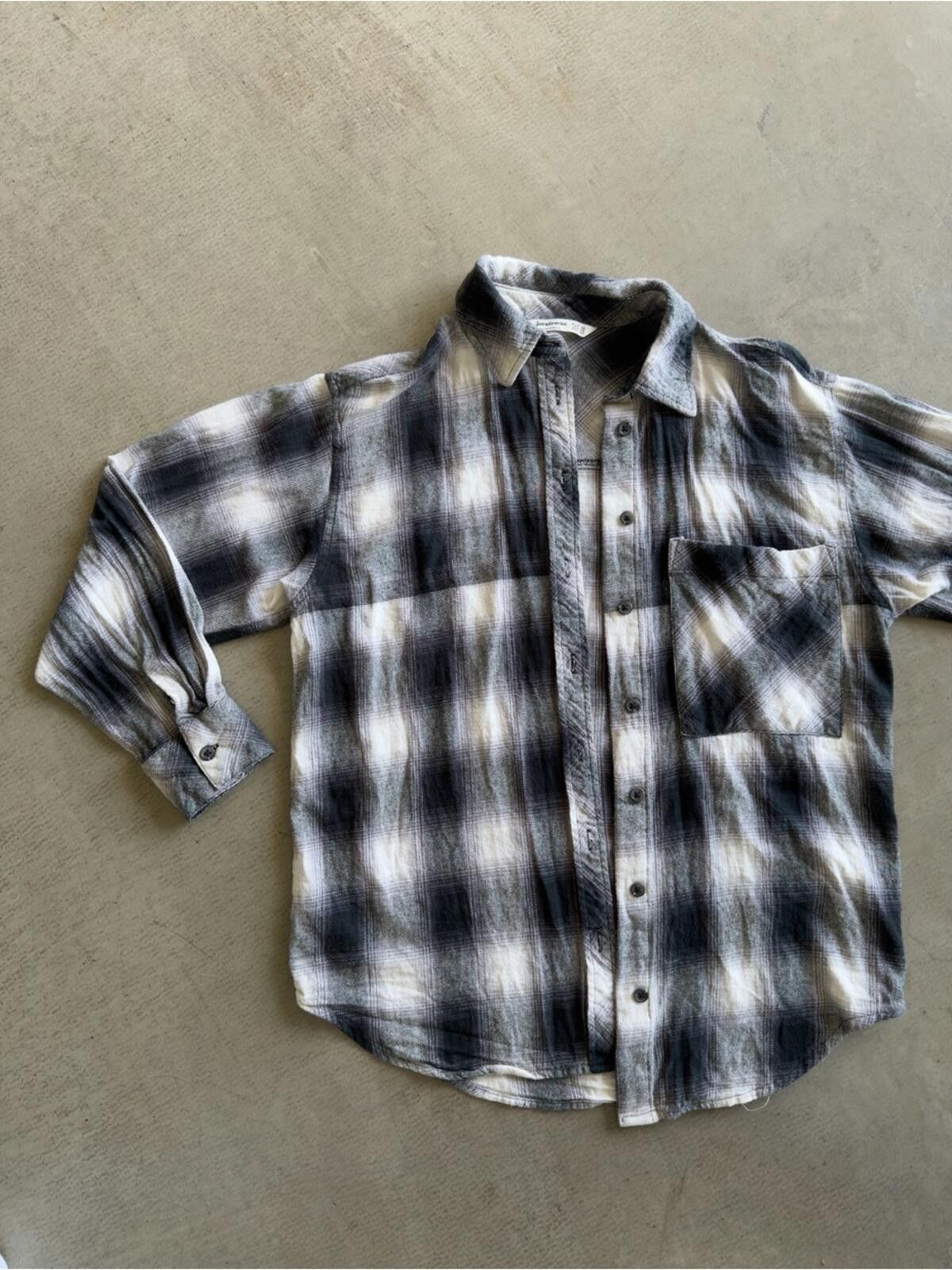 Other Stradivarius / Plaid Button Down / Black White Size XS / US 0-2 / IT 36-38 - 2 Thumbnail