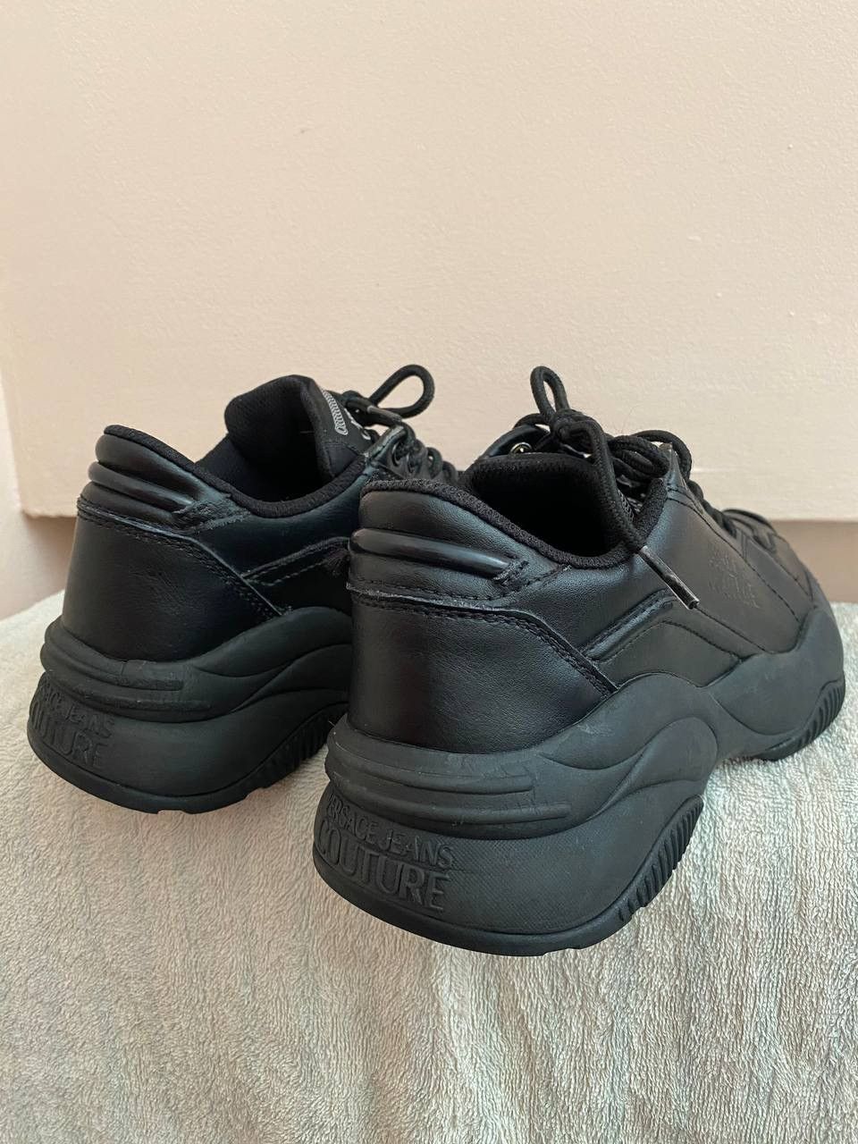 Versace Jeans Couture 📌 Versace Jeans Couture Black Signature Classic Sneakers Size US 5.5 / EU 38 - 11 Thumbnail