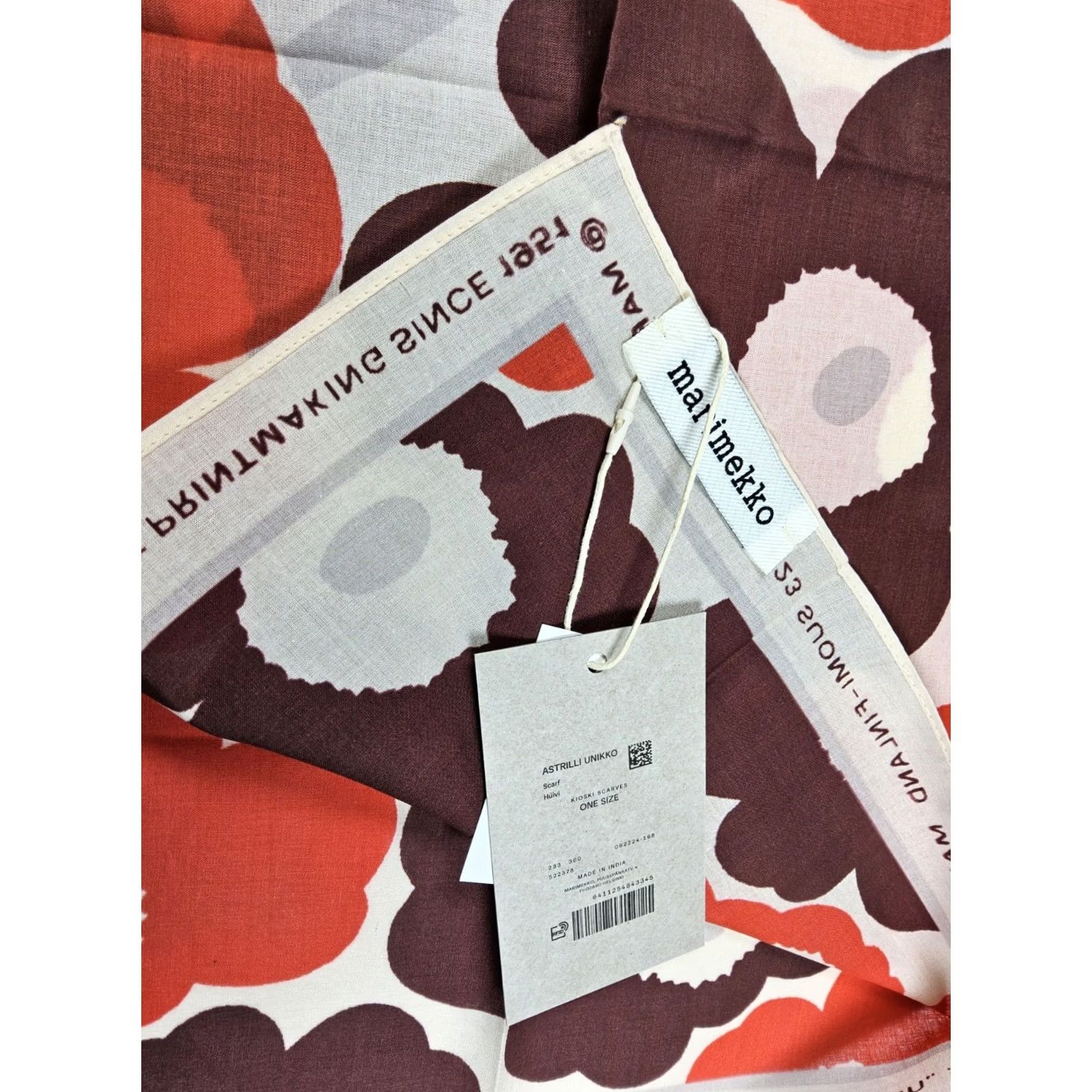 Marimekko Marimekko Kioski Astrilli Unikko Floral Organic Cotton Bandana Size ONE SIZE - 4 Thumbnail