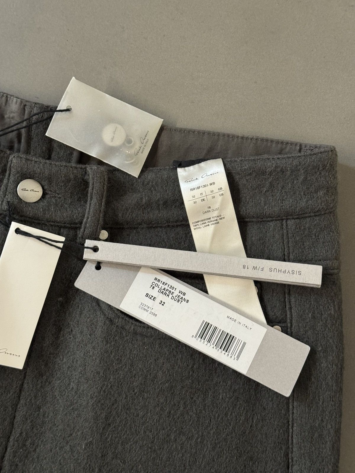Rick Owens Collapse jeans in boiled wool Size US 32 / EU 48 - 5 Thumbnail
