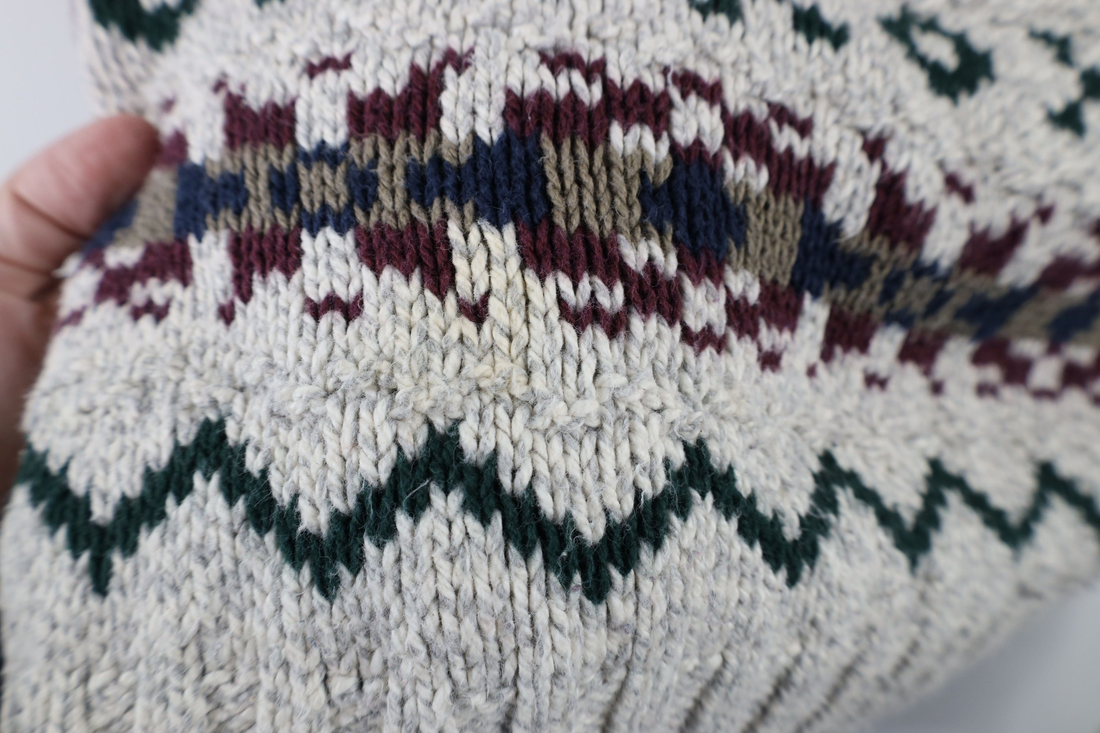 Vintage Vintage 90s Streetwear Heavy Fair Isle Knit Dad Sweater USA Size US XL / EU 56 / 4 - 4 Thumbnail