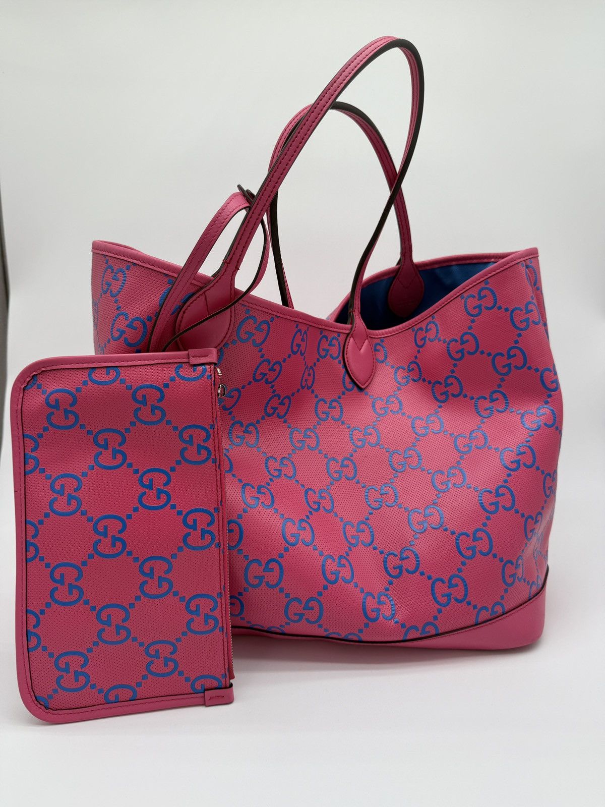 Gucci Gucci Pink & Blue Monogram Tote Size ONE SIZE - 2 Thumbnail