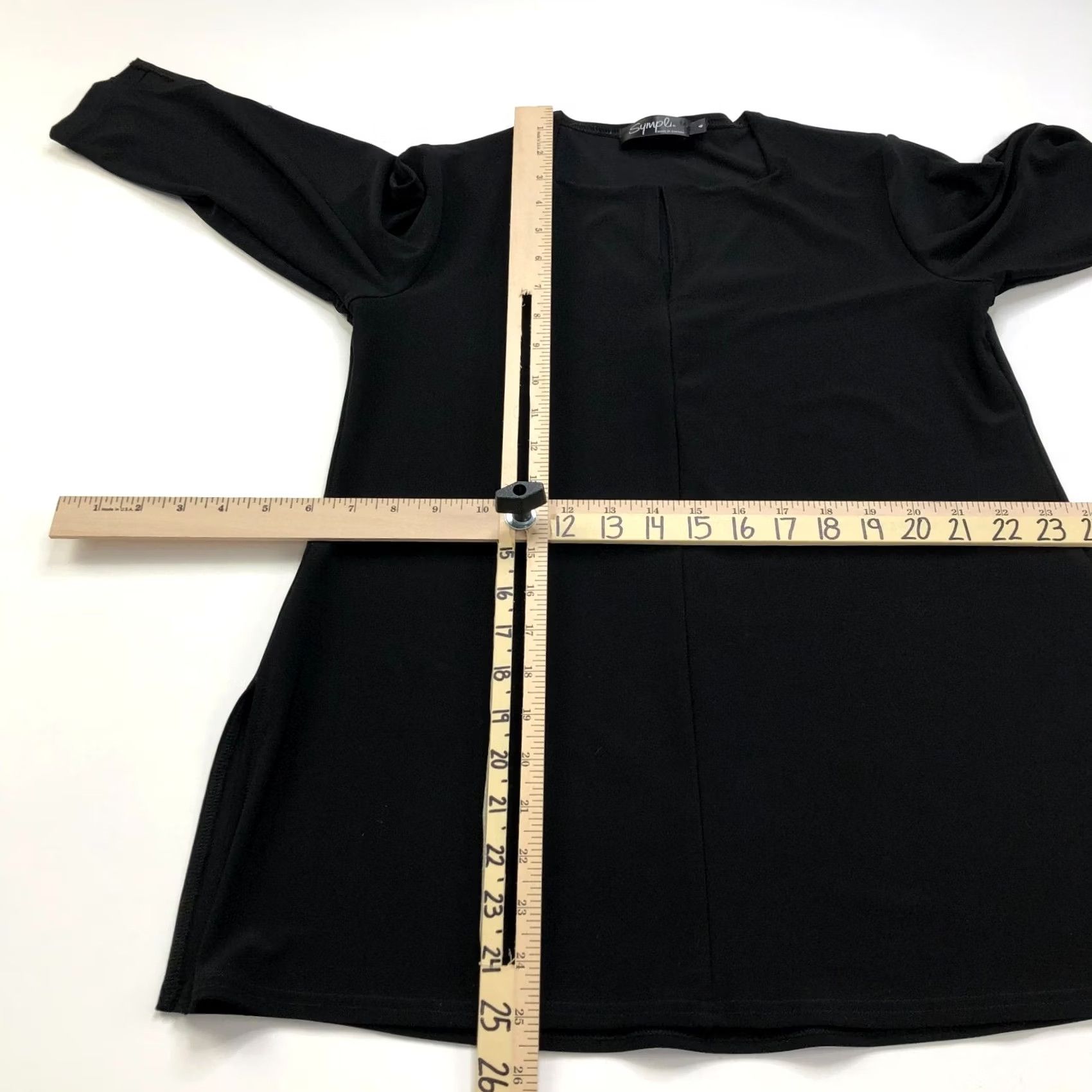 Vintage Sympli Black Womens Tunic Blouse Top 4 Pearl Pullover Button Size S / US 4 / IT 40 - 4 Thumbnail