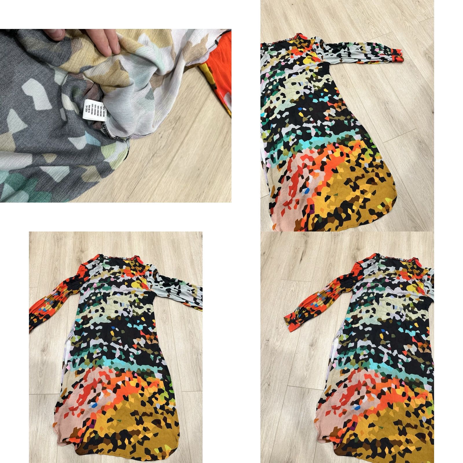 Vintage VINTAGE BL-NK Blank Anthropologie Kayla Abstract Motif Ruffle Tunic Petite Small Size S / US 4 / IT 40 - 8 Thumbnail