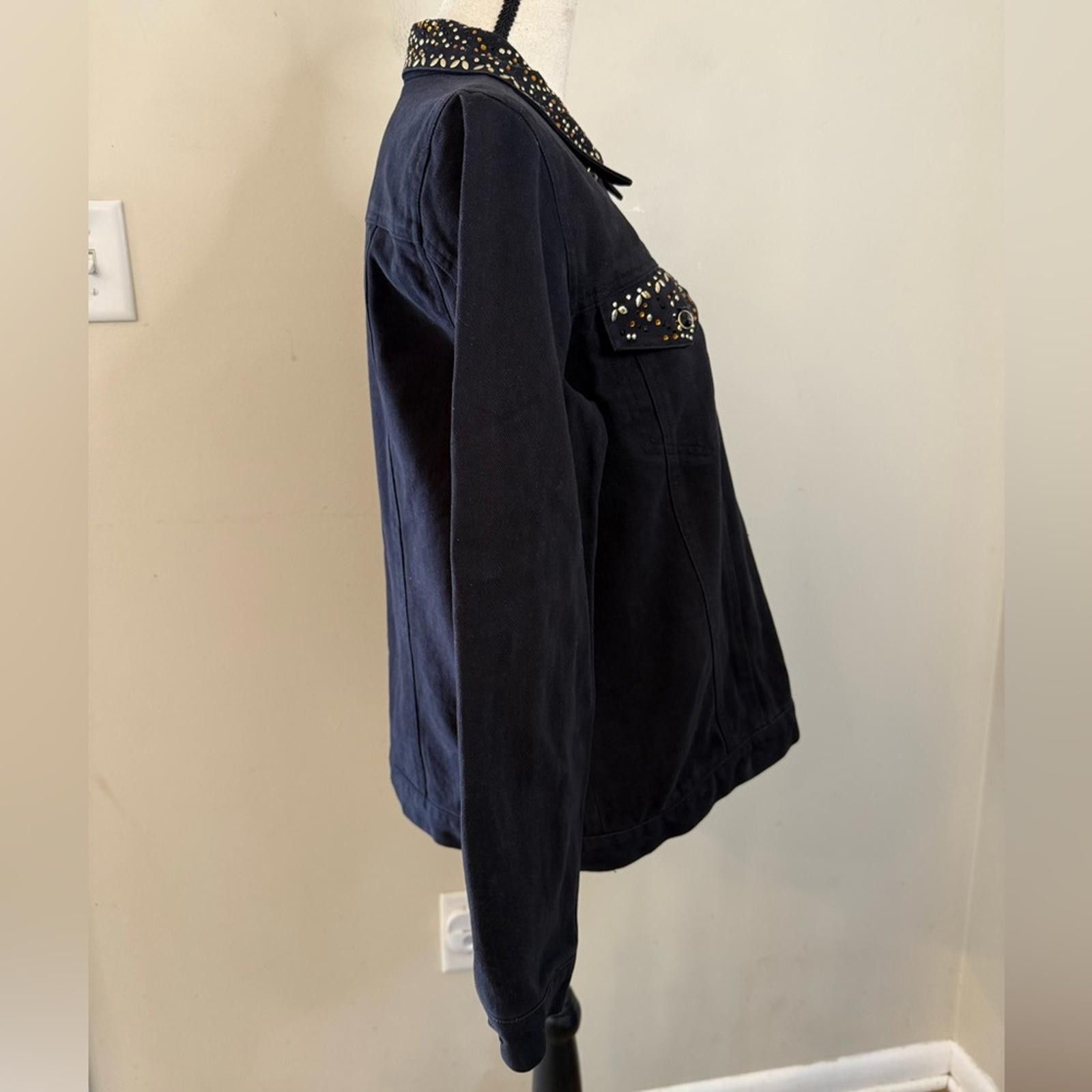 Other Laura Ashley black denim jacket jewel embellished SZ M Size M / US 6-8 / IT 42-44 - 3 Thumbnail