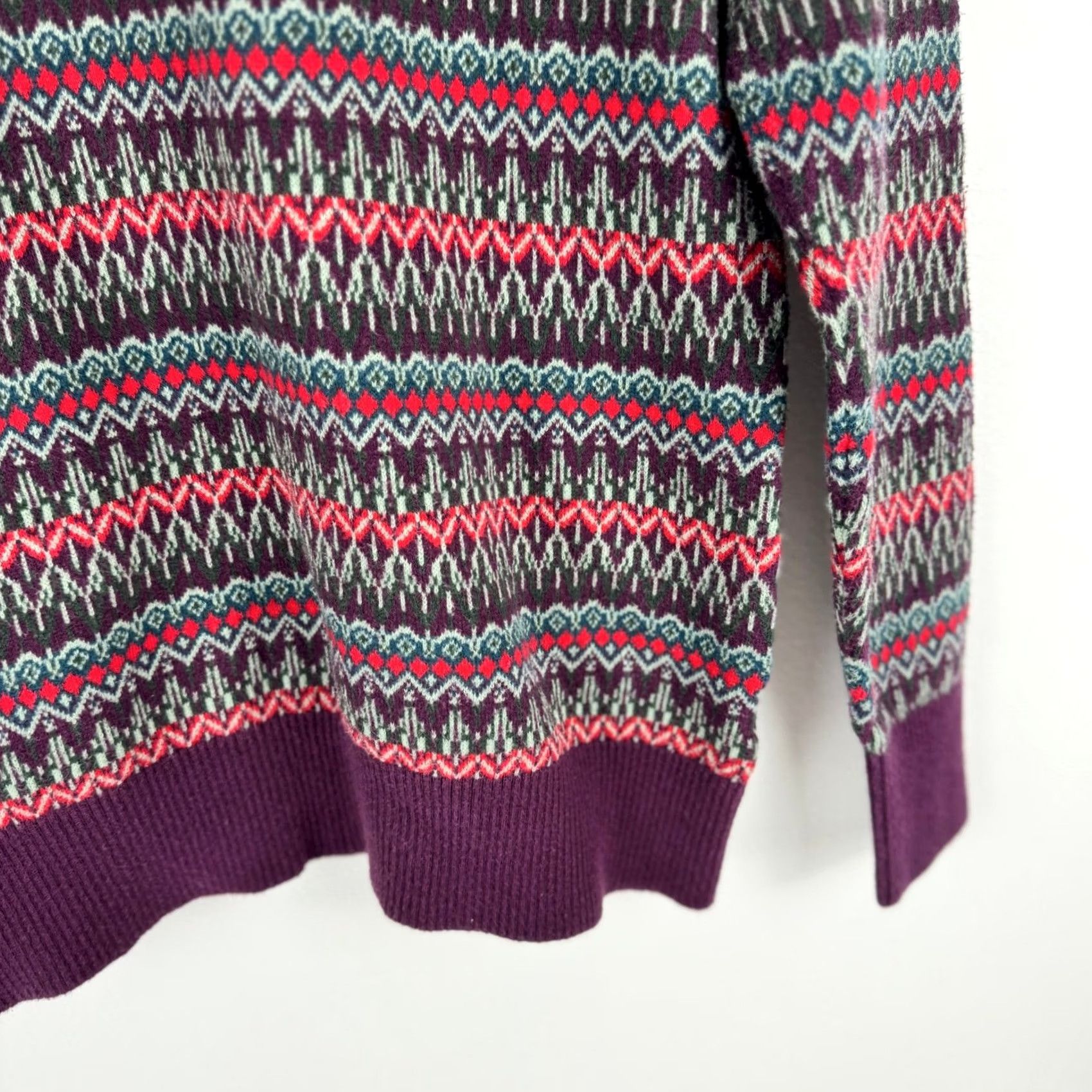 Vintage VINTAGE LL Bean Womens Purple Fair Isle Turtleneck Sweater Size M Regular Knit Pullover Size M / US 6-8 / IT 42-44 - 8 Thumbnail