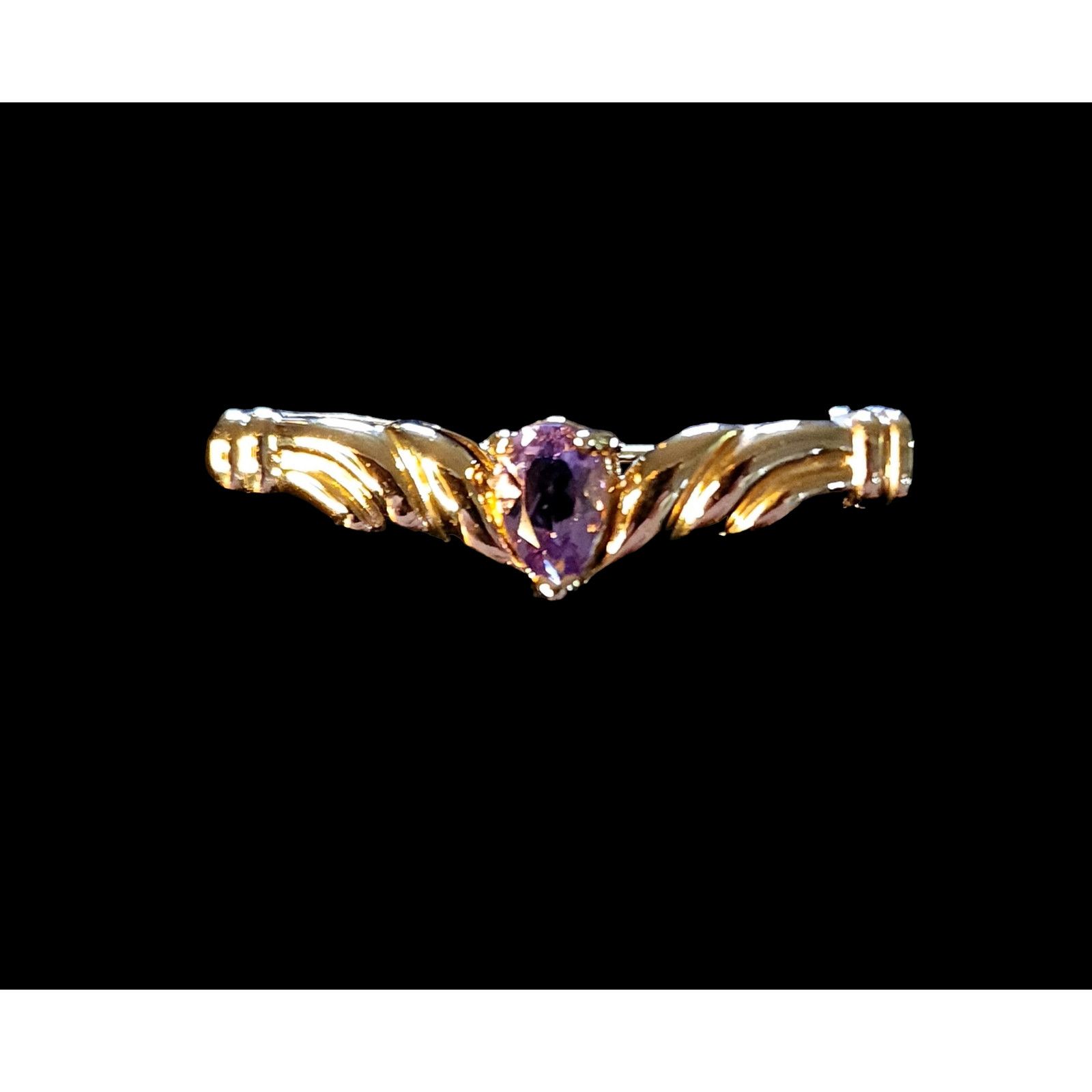 Other Genuine Amethyst and 14kt Gold Plated Brooch Size ONE SIZE - 2 Thumbnail