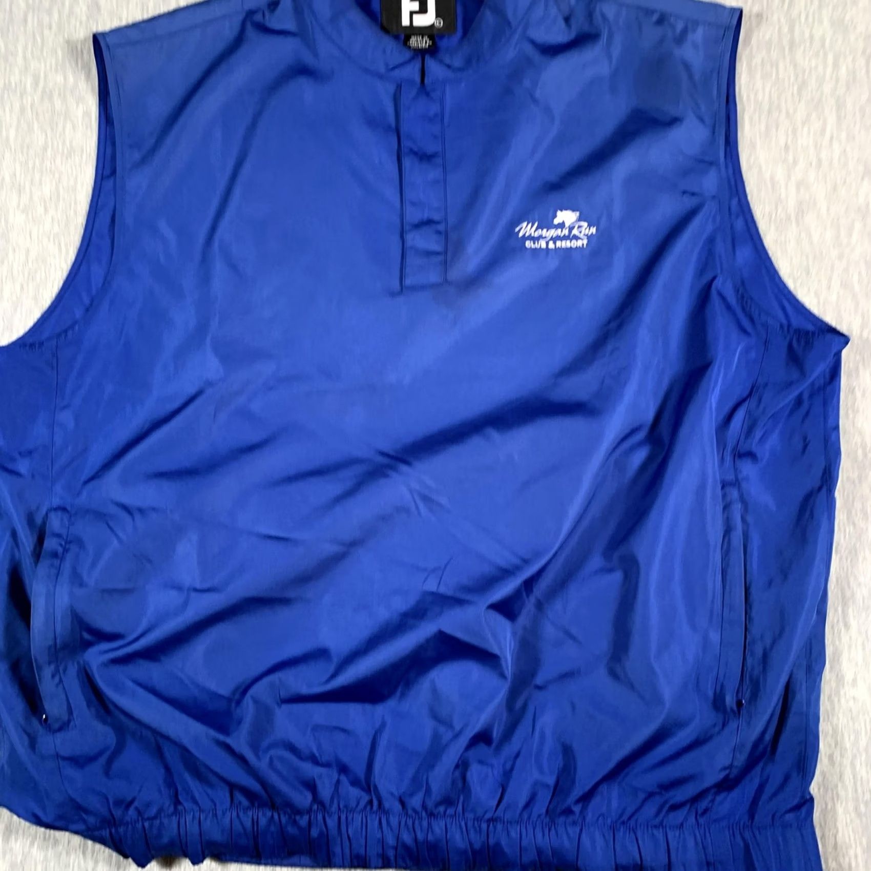 Footjoy FootJoy Vest Mens L Blue Morgan Run Club & Resort Windbreaker Pullover Quarter Zip Pockets Golf Size US L / EU 52-54 / 3 - 3 Thumbnail