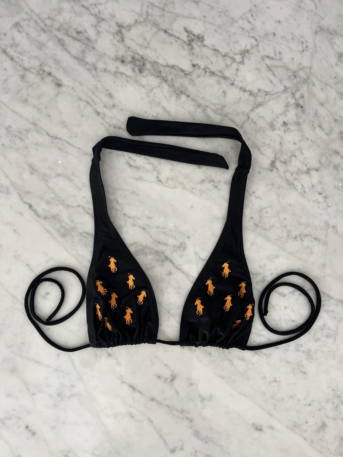 Polo Ralph Lauren POLO RALPH LAUREN BLACK BIKINI TOP Size ONE SIZE - 1 Thumbnail