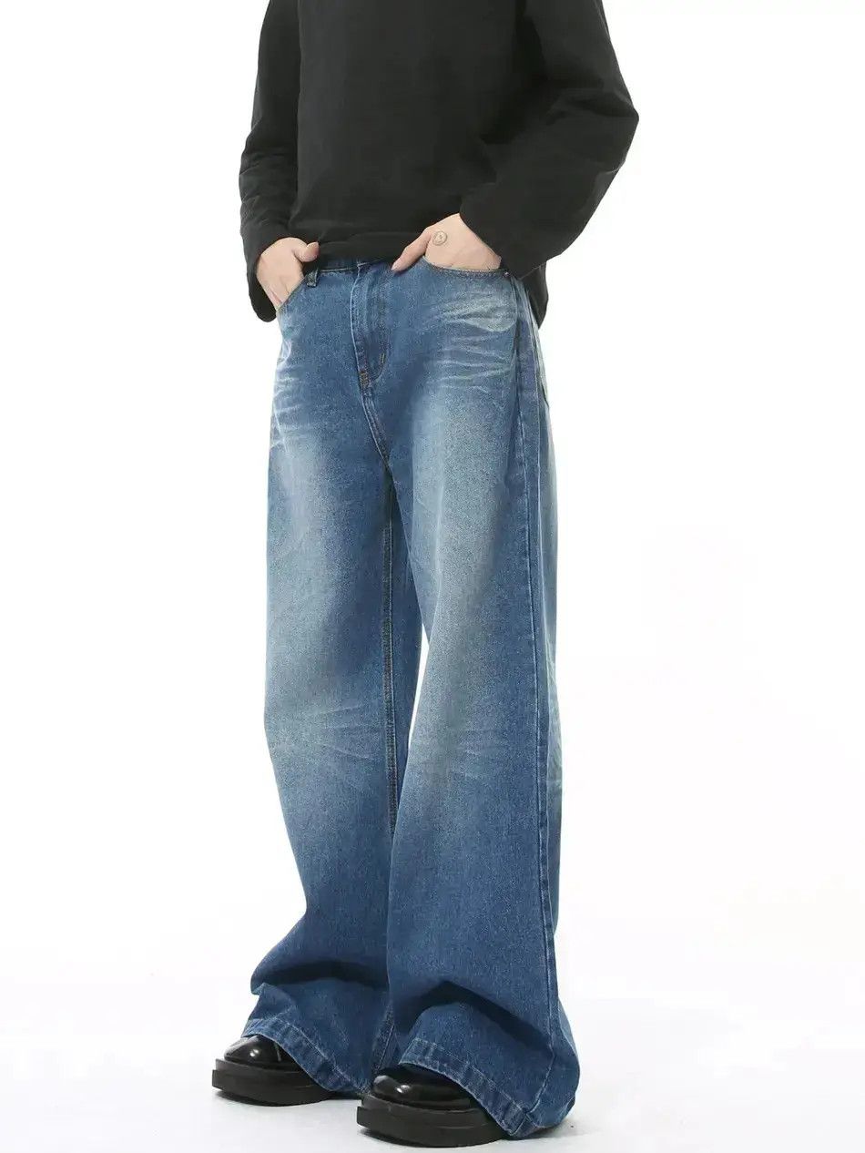 Japanese Brand Retro loose cat whisker high street jeans Size US 32 / EU 48 - 3 Thumbnail