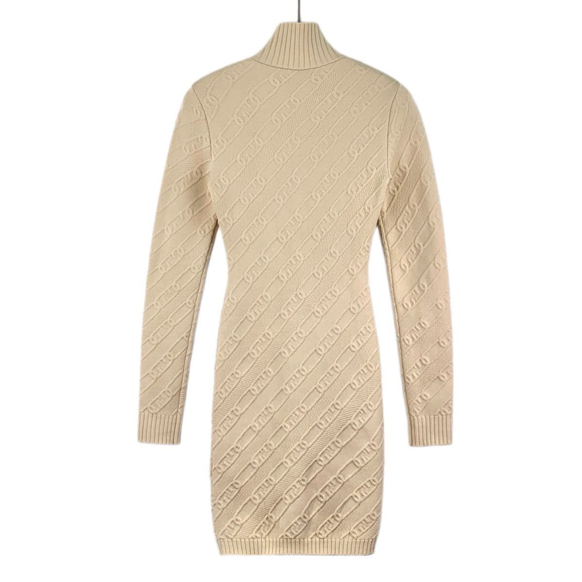 Fendi Fendi Beige Stand Collar Zipper Knit Dress K26WX Size S / US 4 / IT 40 - 2 Thumbnail
