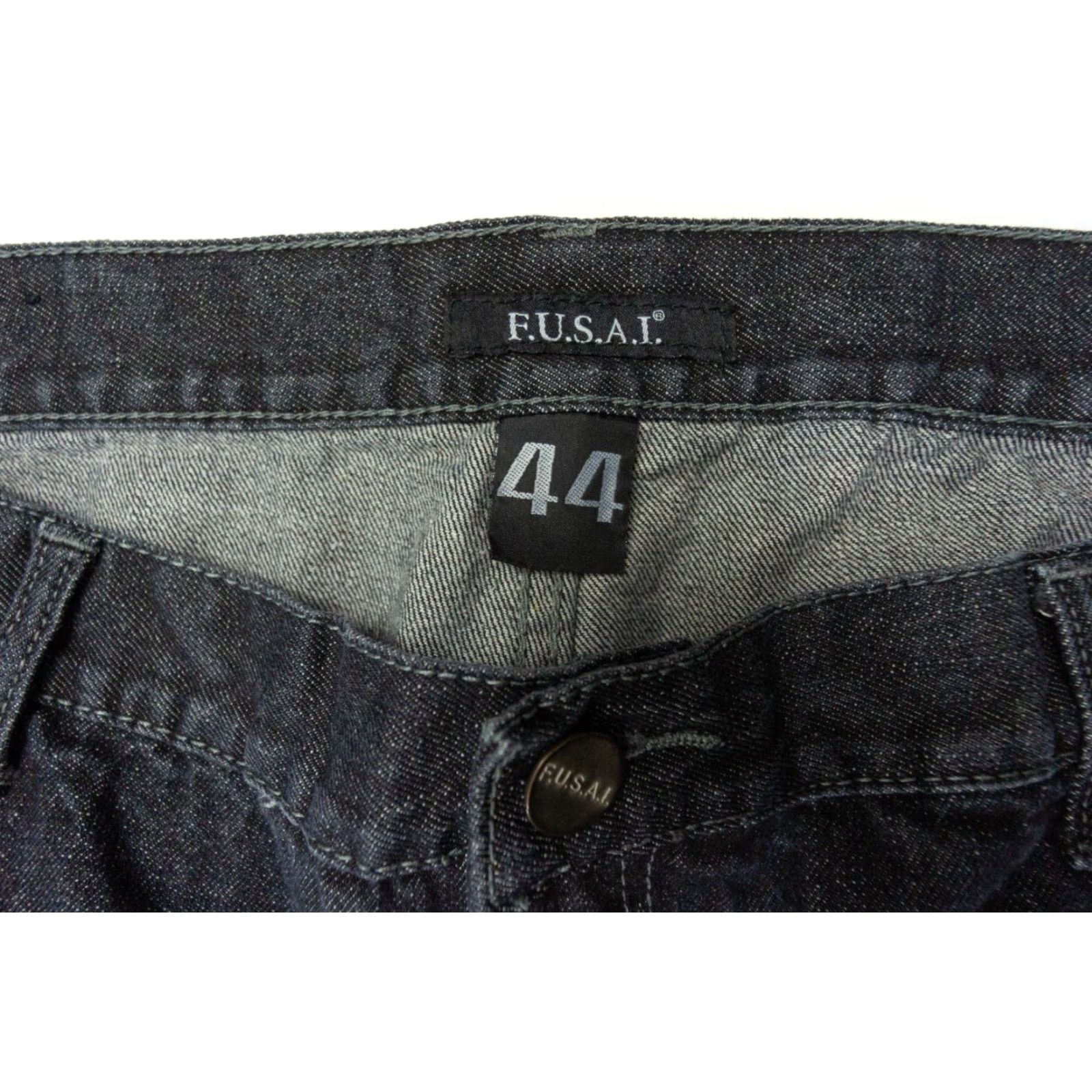 Denime VINTAGE FUSAI Jeans Men 5-Pocket Denim Pants 44x33 Black Wide-Leg Y2K Mens 44x33 Size US 44 / EU 60 - 7 Thumbnail