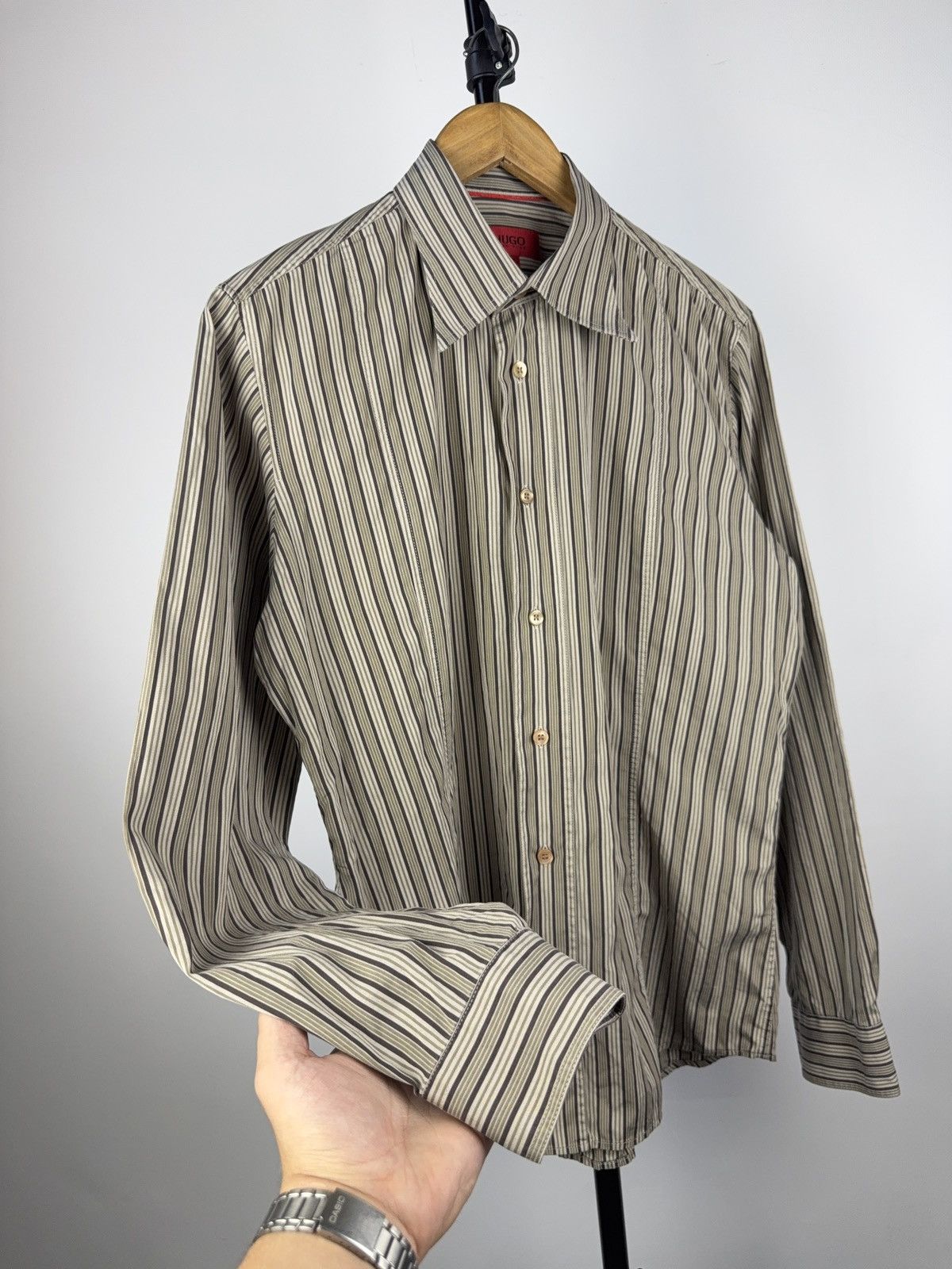 Hugo Boss Vintage 00s Luxury Hugo Boss Designer Striped pattern Shirt Size US M / EU 48-50 / 2 - 4 Thumbnail