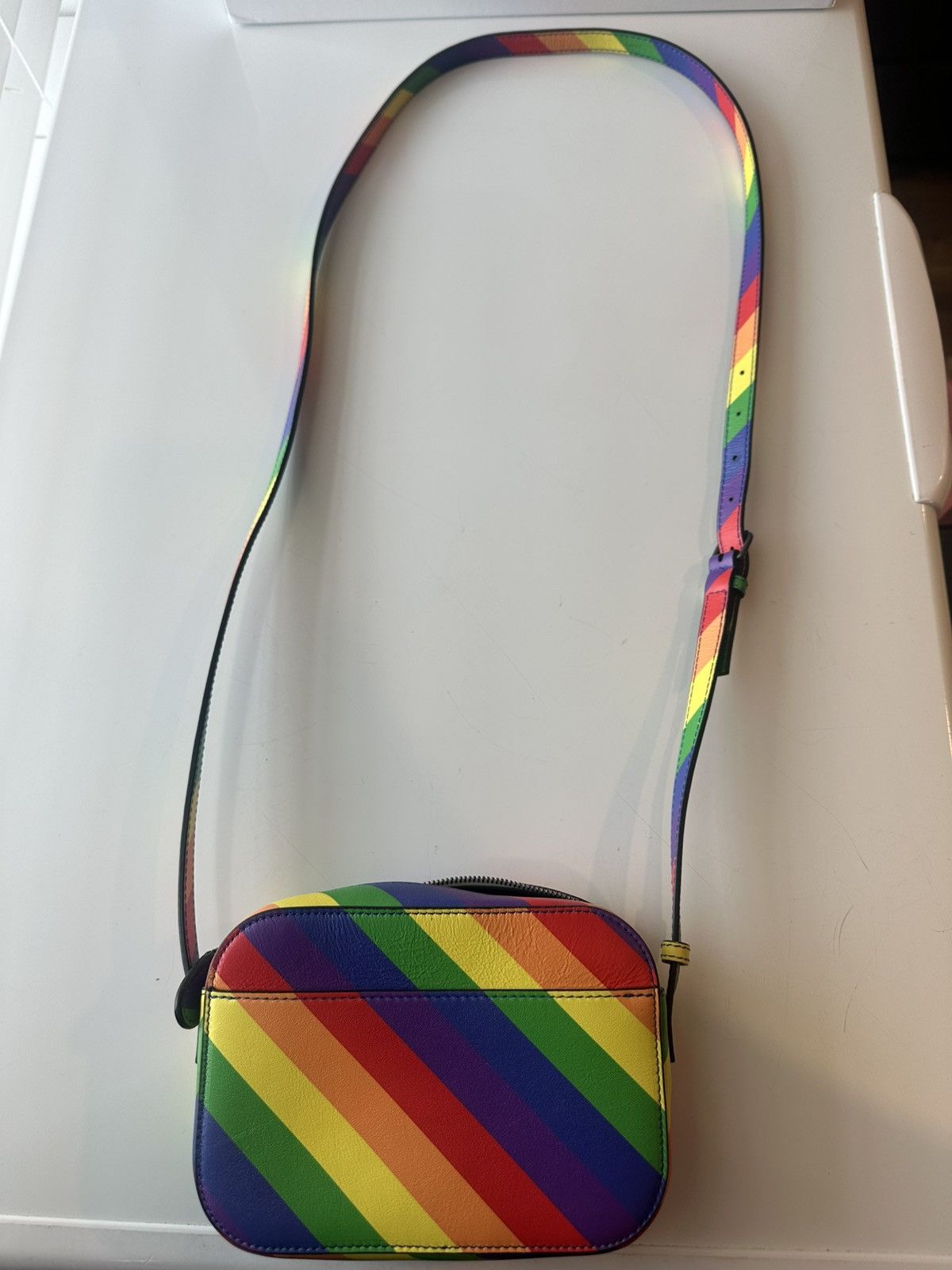 Balenciaga Balenciaga Multicolor Stripe Crossbody Bag - Rainbow Size ONE SIZE - 4 Thumbnail