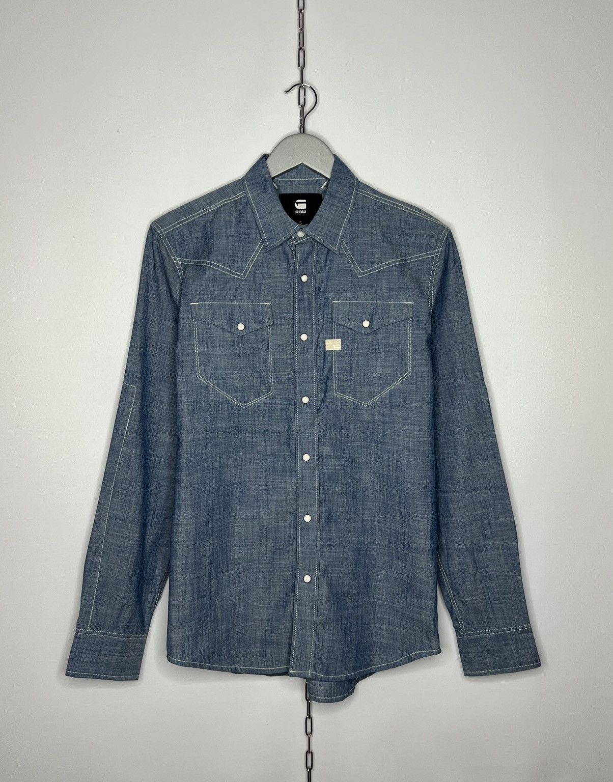 Designer × G-Star 🔥 G Star Raw Denim Long Sleeve Shirt Overshirt Button UP 🔥 Size US S / EU 44-46 / 1 - 1 Thumbnail