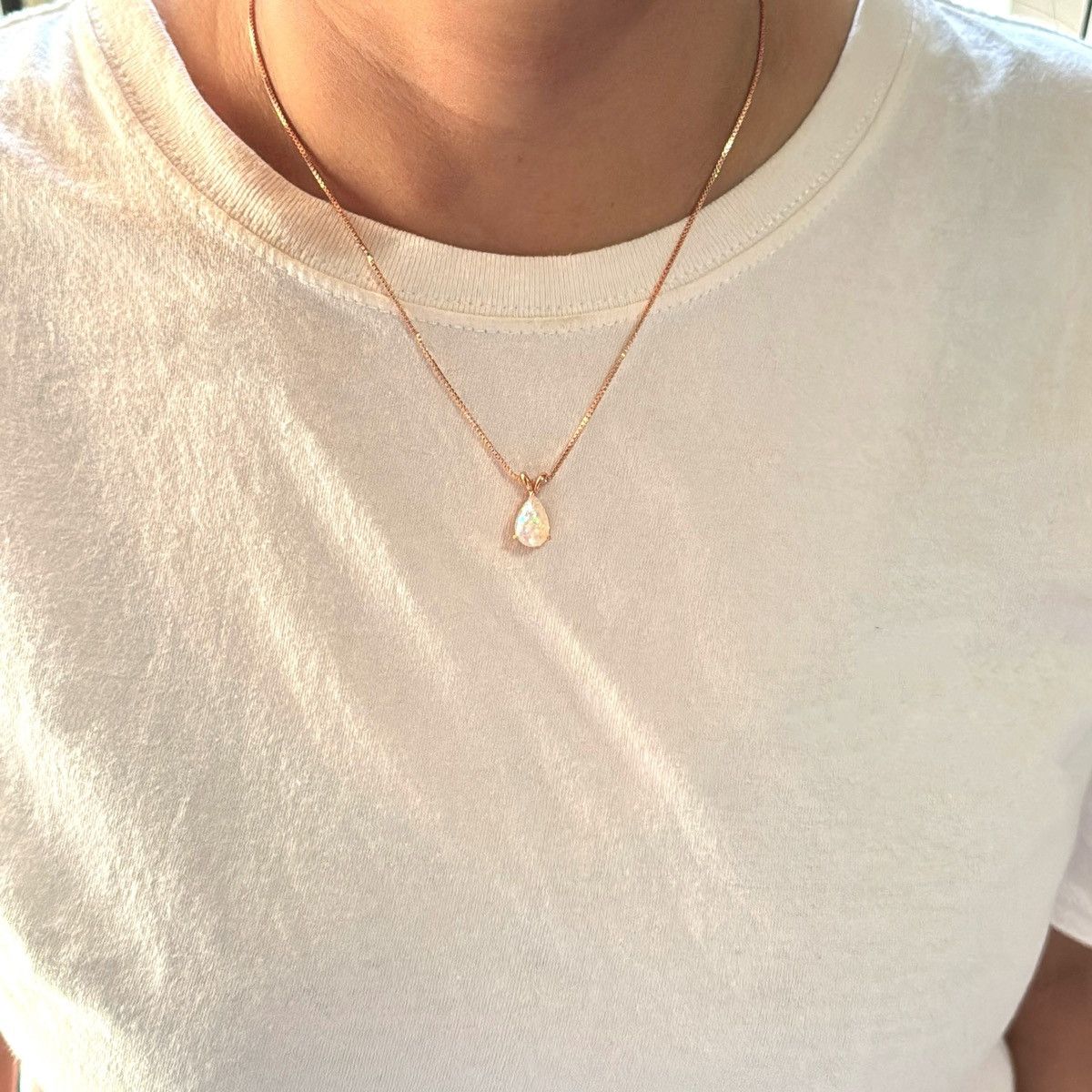Other Teardrop Shape Pendant Necklace for Women Rose Gold Color Size ONE SIZE - 8 Thumbnail