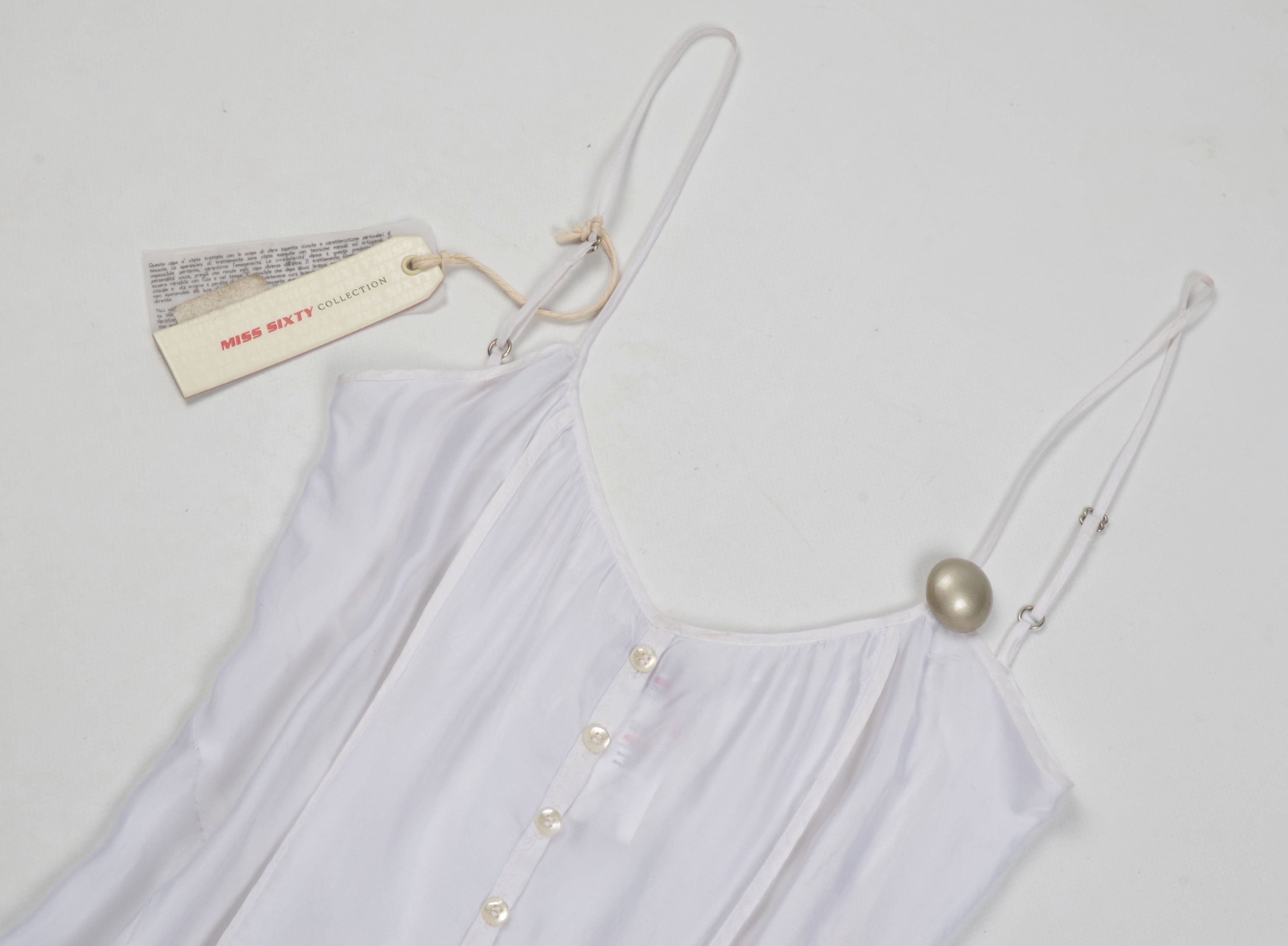 Other Miss Sixty Y2K Cottage Core White Cami Mini Dress Size M / US 6-8 / IT 42-44 - 5 Thumbnail