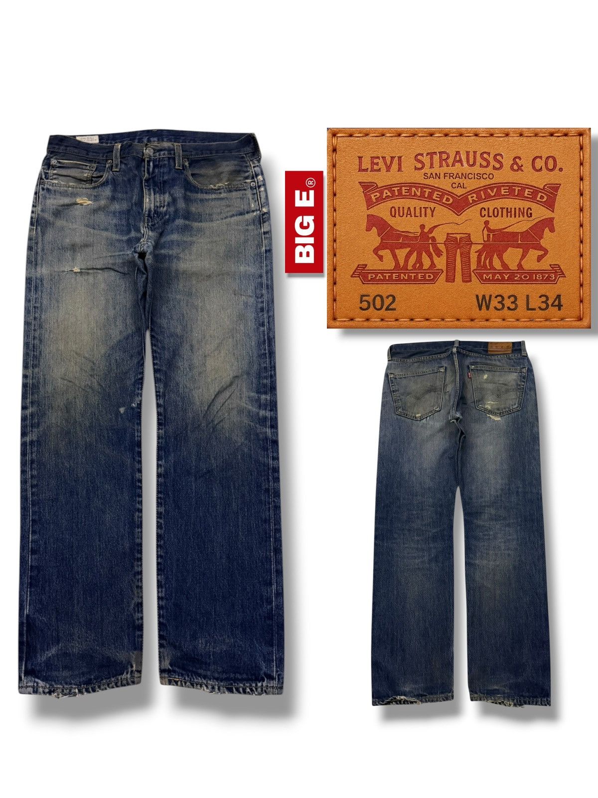Levi's Vintage Levi’s 502 Premium Big E Denim Jeans | W33 Size US 33 - 1 Thumbnail