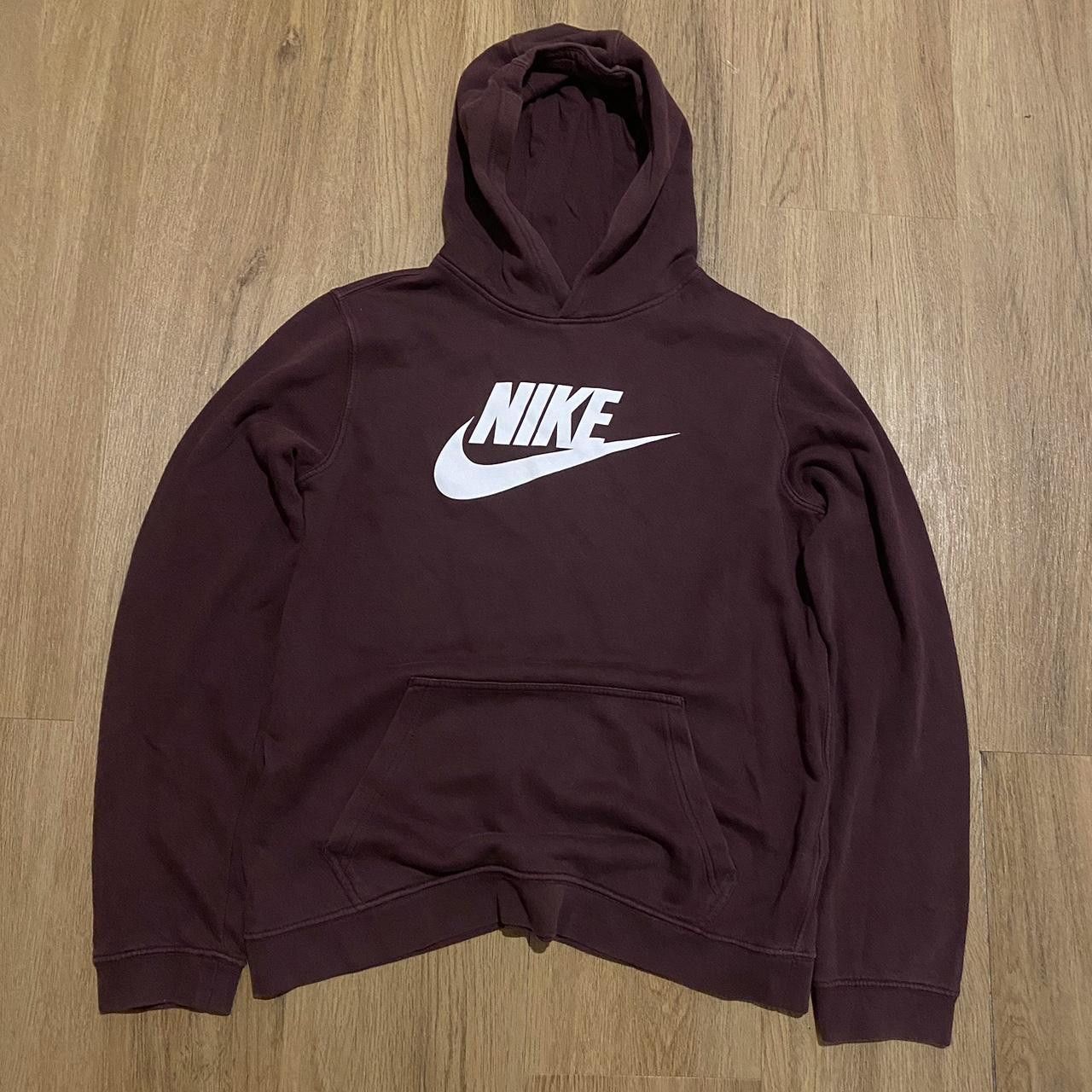 Nike Burgundy Nike hoodie with white accents Sportswear Size US S / EU 44-46 / 1 - 1 Thumbnail