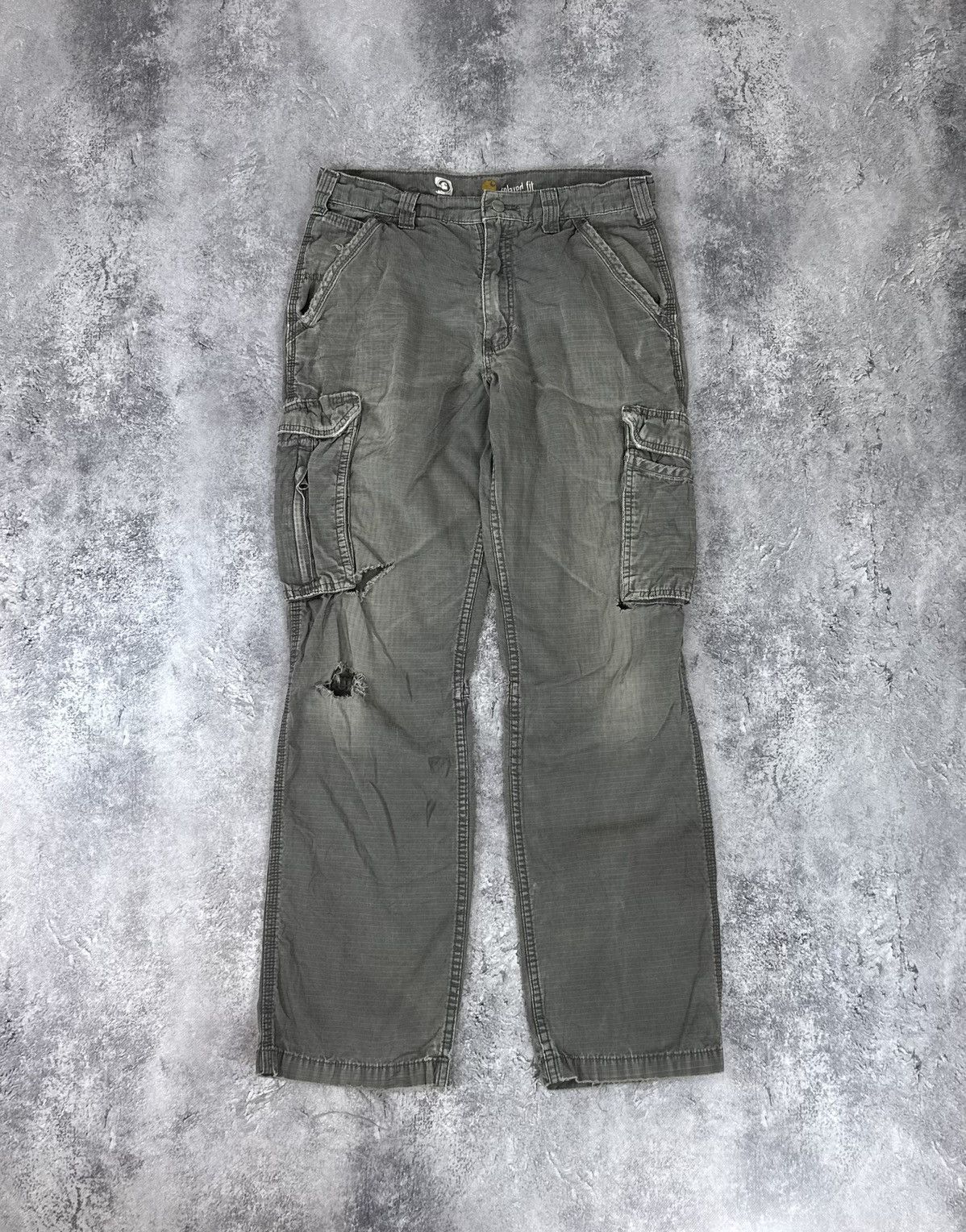 Carhartt Vintage Carhartt Distressed Cargo Opium Faded USA Work Pants Size US 32 / EU 48 - 2 Thumbnail