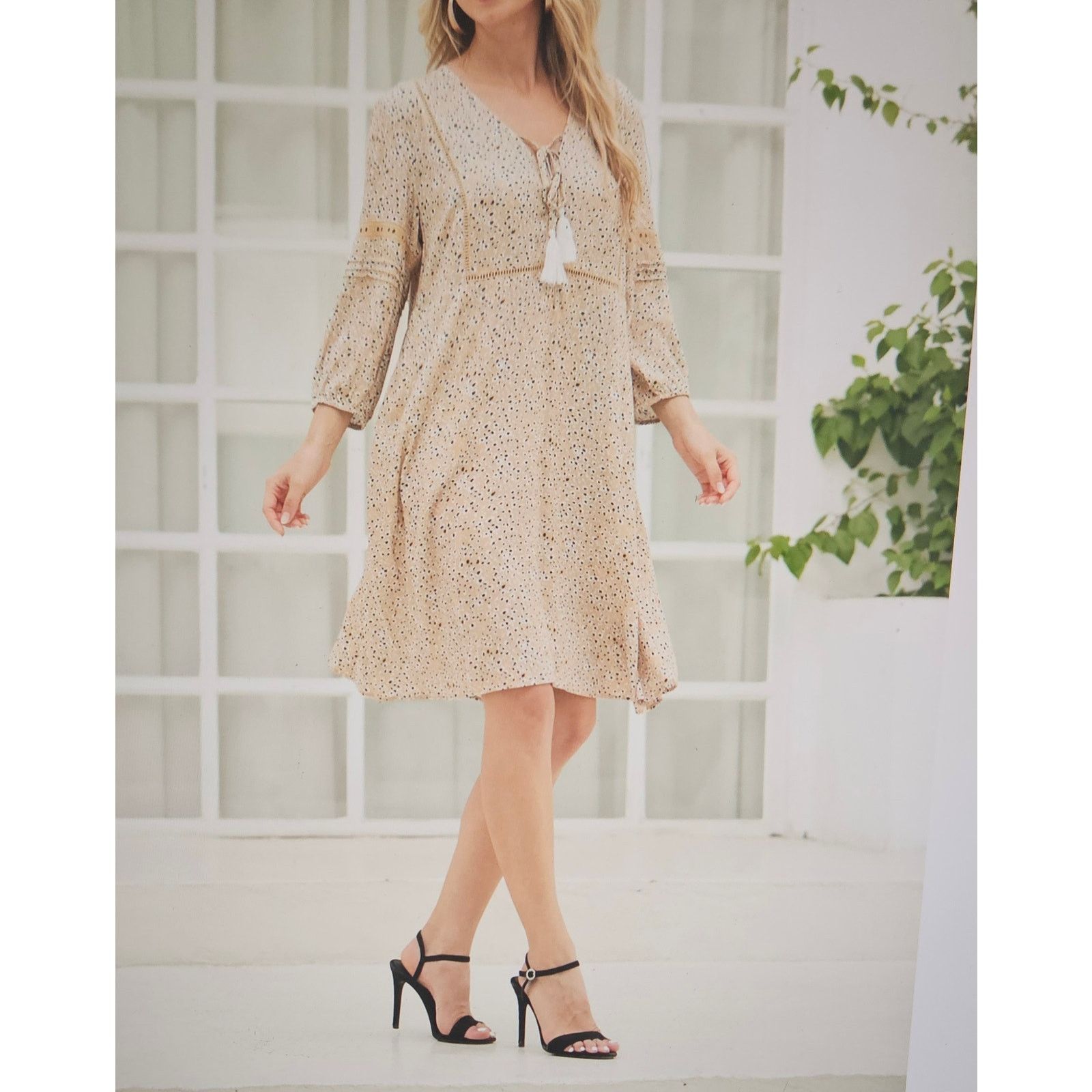 Tribal Streetwear Tribal 100% Rayon, 3/4 Sleeve Dress, Boho Dress. Maternity Size M / US 6-8 / IT 42-44 - 1 Thumbnail