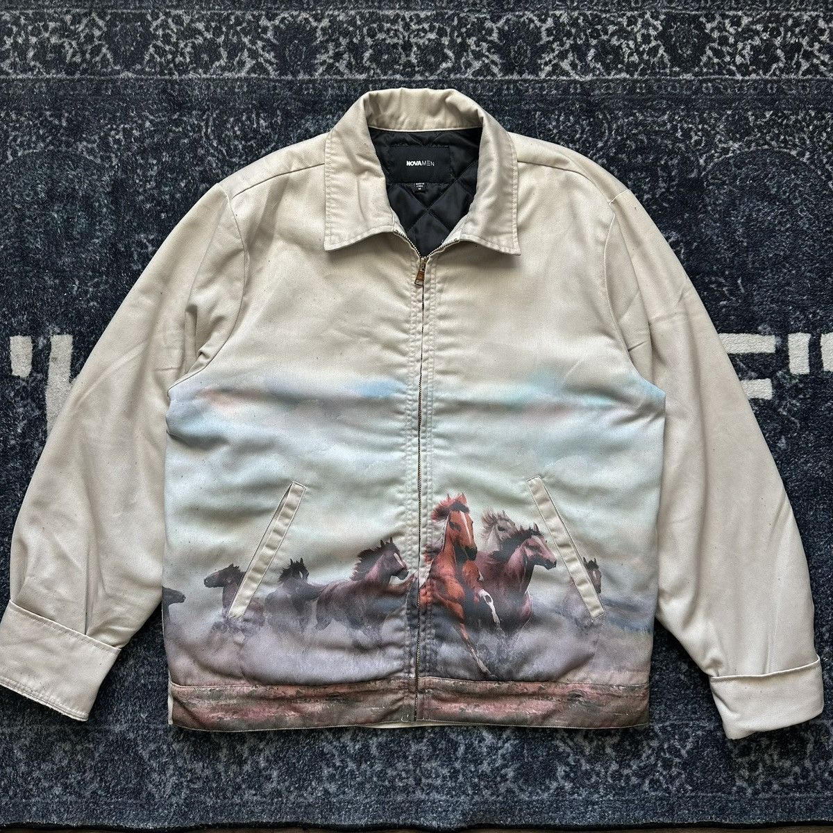 Other Vintage Horses Mural Zip Up Collared Jacket Size US M / EU 48-50 / 2 - 1 Thumbnail