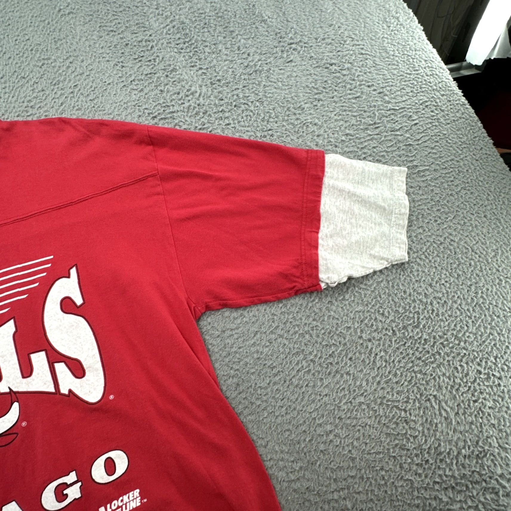 Doublet VINTAGE 90's CHICAGO BULLS Trench Shirt XXL? Double Sleeve Crew Neck Short Sleeve 100% Cotton Men Black & Red 1990-1999 90s Theme Size US XXL / EU 58 / 5 - 3 Thumbnail