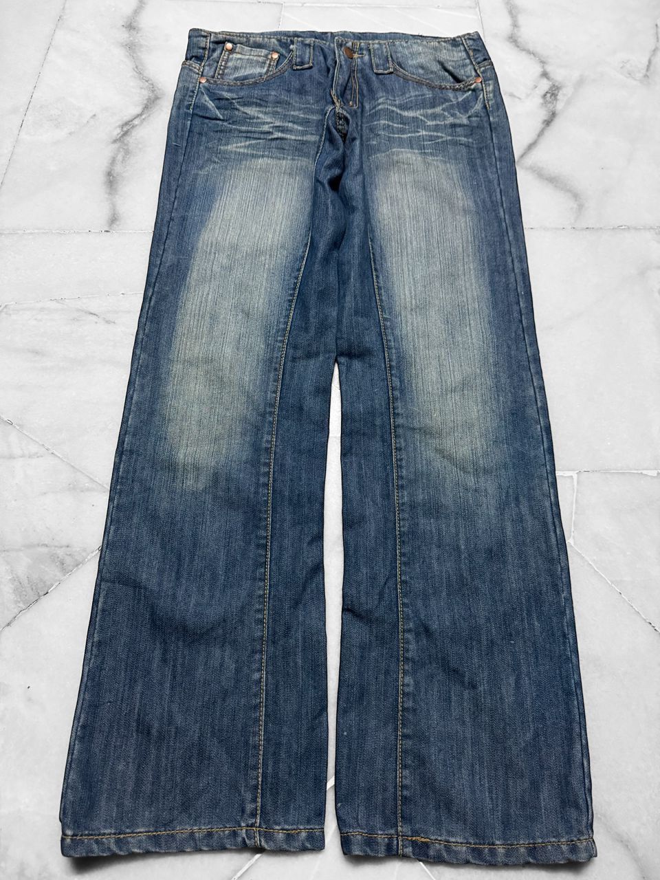 Tornado Mart Vintage 2000s Japanese Baggy Flare Whisker Jean . Size US 31 - 6 Thumbnail