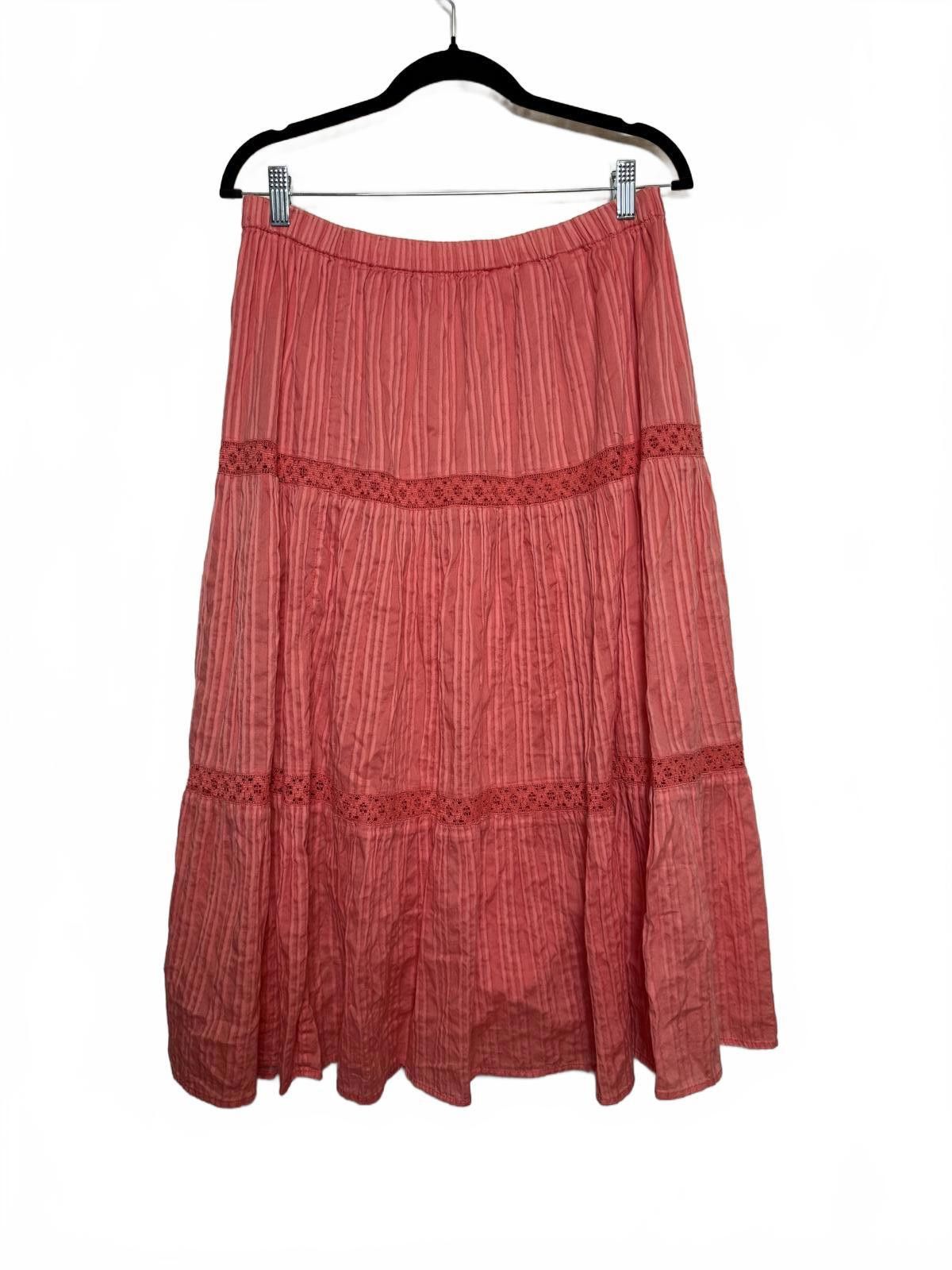 Other Y2K Tiered Peasant Fairy Pink Maxi Skirt Size 32" / US 10 / IT 46 - 4 Thumbnail