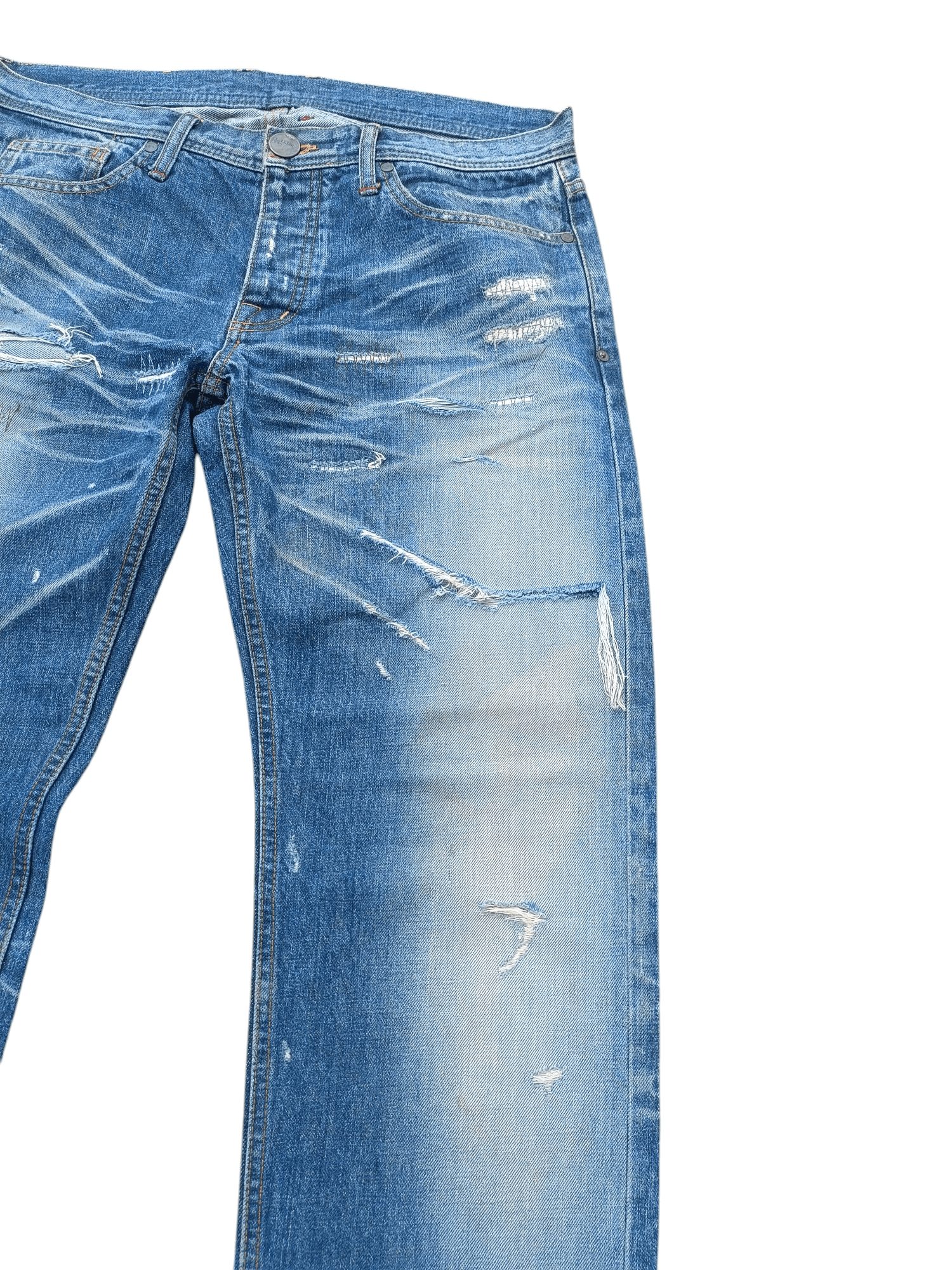 Japanese Brand Japanese Brand BAGARCH Selvedged Distressed Jeans E089 Size US 35 - 5 Thumbnail