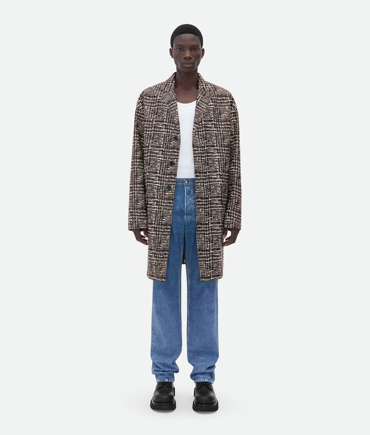 Bottega Veneta $8.9K VALUE Printed Leather Prince of Wales Coat Size US XL / EU 56 / 4 - 1 Thumbnail