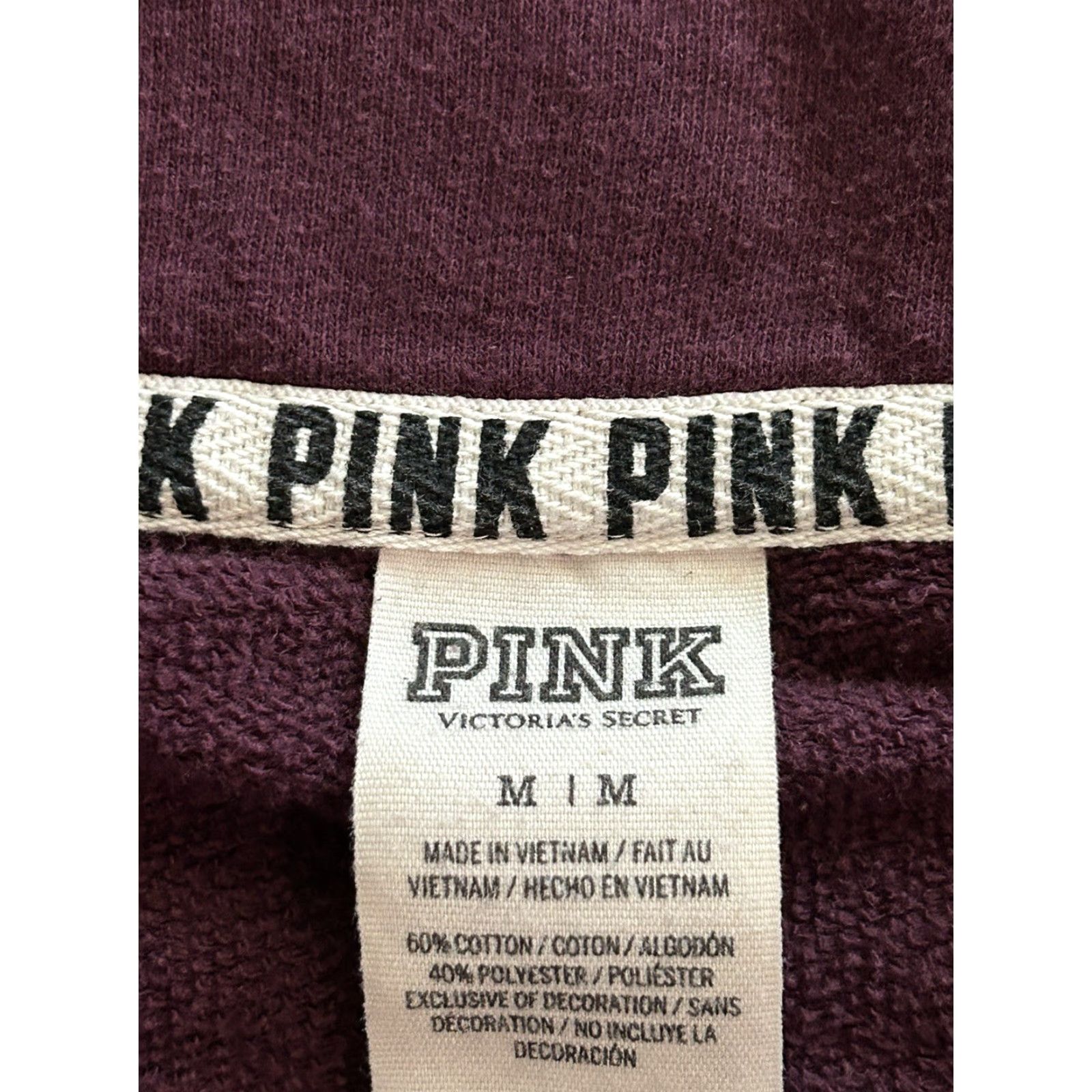 Victoria's Secret **Victoria's Secret PINK 1/4 Zip Maroon Sweatshirt** User: Victoria's Secret PINK 1/4 Zip Maroon Sweatshirt Medium Size M / US 6-8 / IT 42-44 - 5 Thumbnail