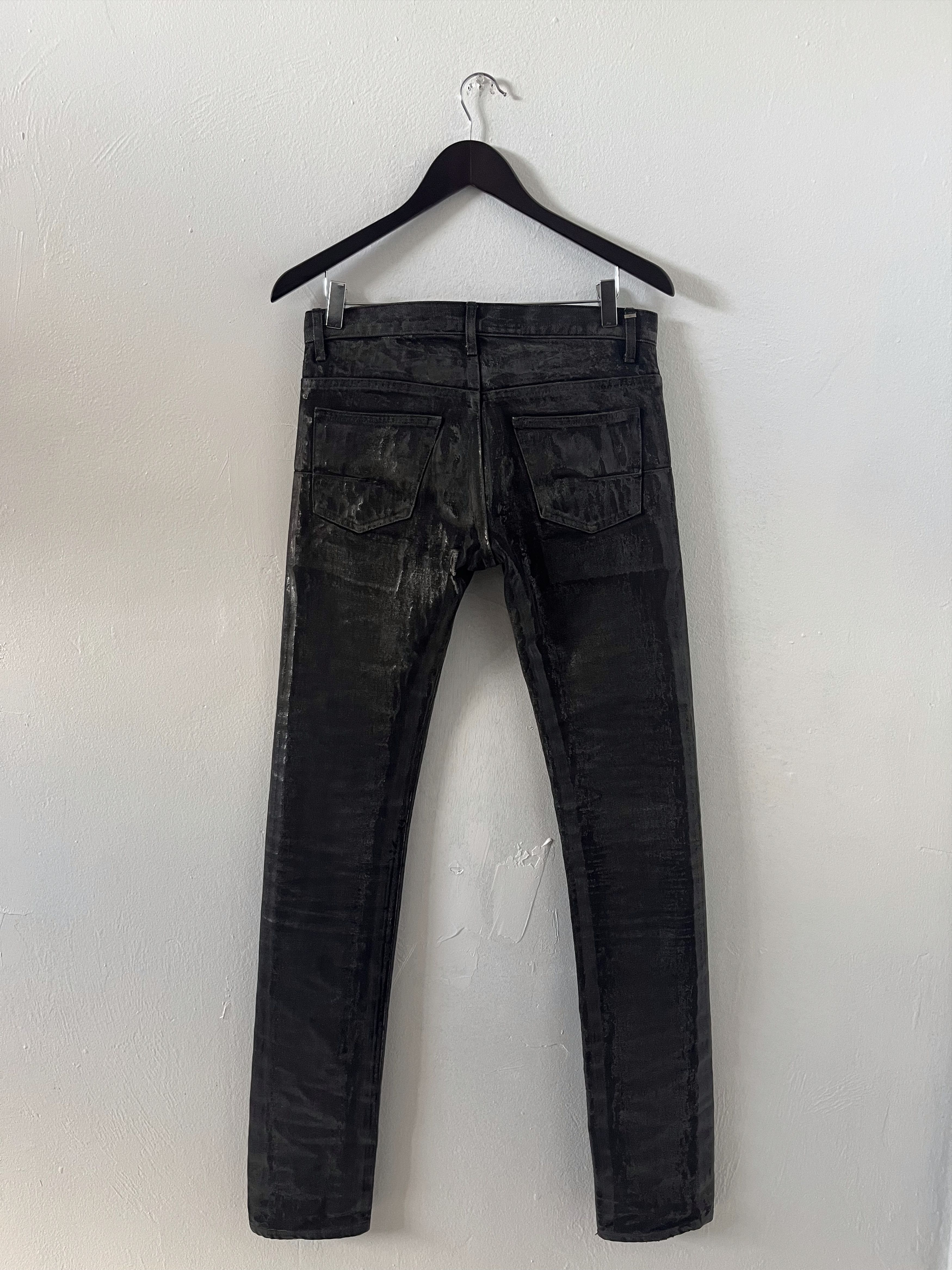 Dior Dior Homme AW07 Black Luster Waxed Denim Size US 26 / EU 42 - 2 Thumbnail
