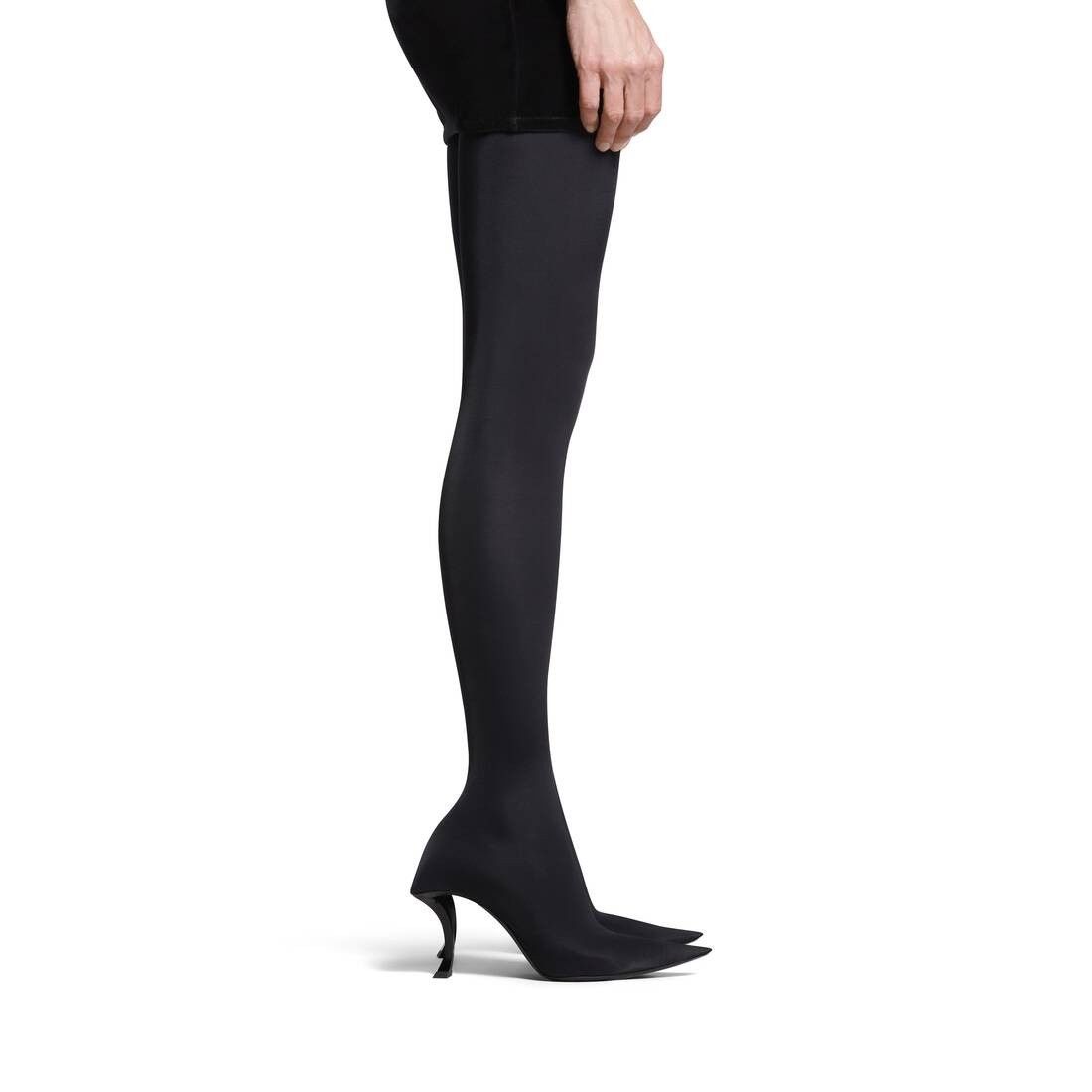 Balenciaga o1w1db10625 Hourglass 100mm Over-The-Knee Boots in Black Size US 7 / IT 37 - 7 Thumbnail