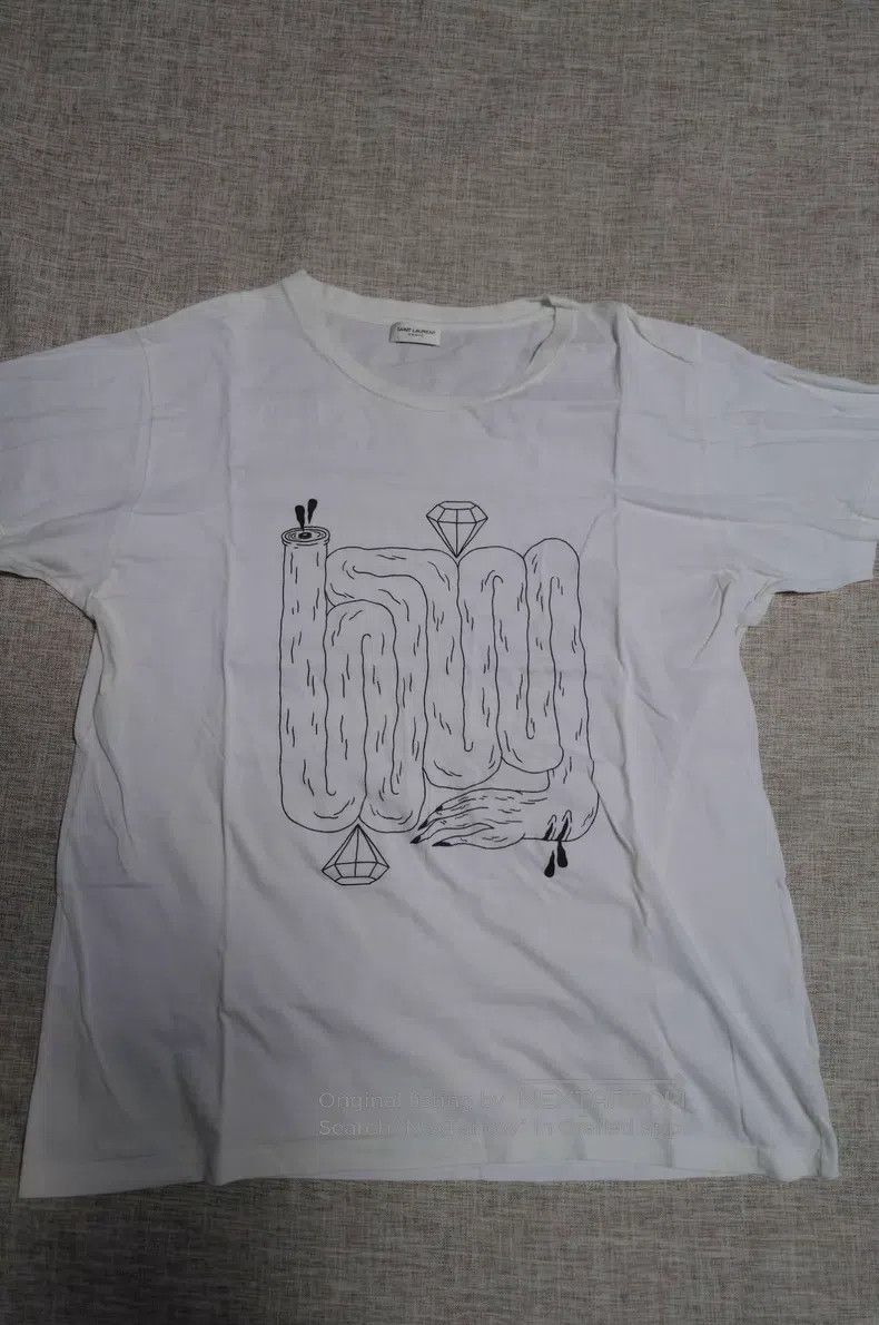 Saint Laurent Paris Saint Laurent Paris Ivory floral print T-shirt Size US XL / EU 56 / 4 - 1 Thumbnail
