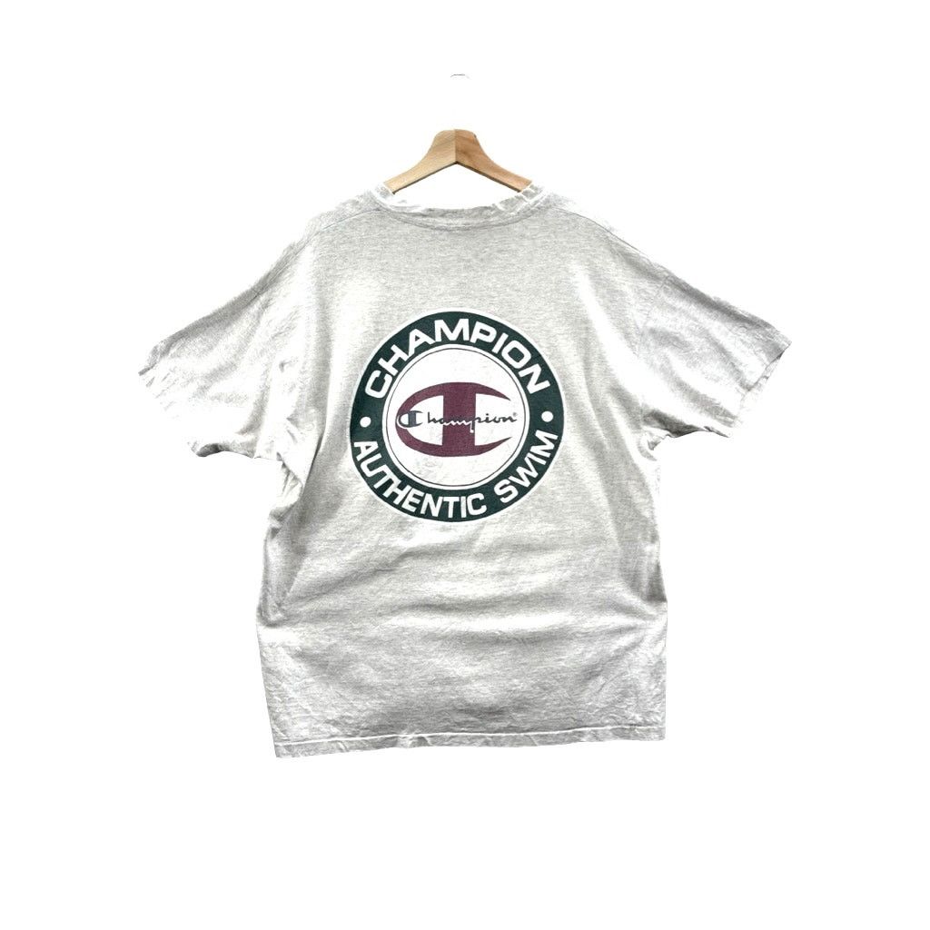 Champion × Vintage Vintage 1990's Champion Authentic Swim Graphic T-Shirt Size US XL / EU 56 / 4 - 2 Thumbnail