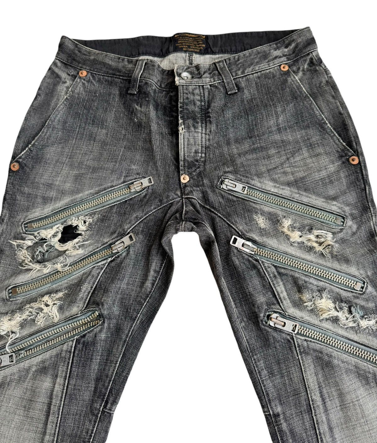 Japanese Brand ⚡️⚡️Izreel By Kazuhiro Takakura Distressed Jeans Zipper Size US 32 / EU 48 - 8 Thumbnail