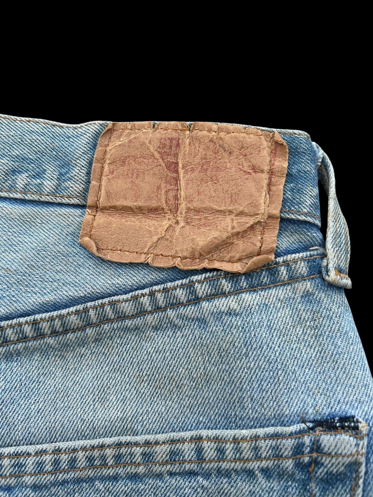 Kapital 80's THRASHED Levis 524 Selvedge Distressed Short Denim Jean Size US 34 / EU 50 - 10 Thumbnail