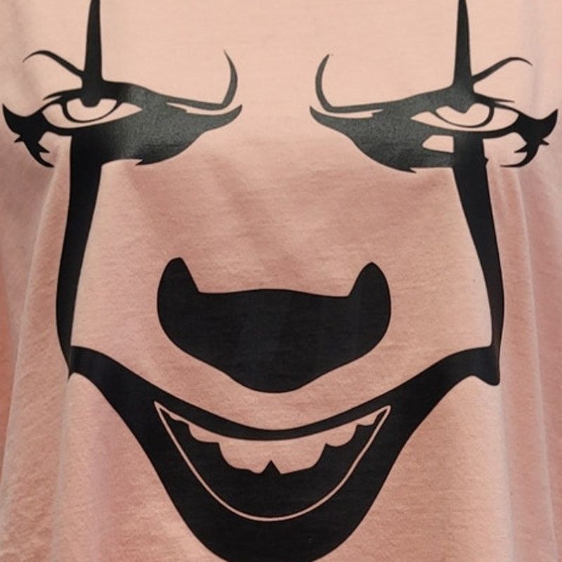 Lands' End Hand Printed Womens Large Halloween Clown Tee Shirt Size L / US 10 / IT 46 - 2 Thumbnail
