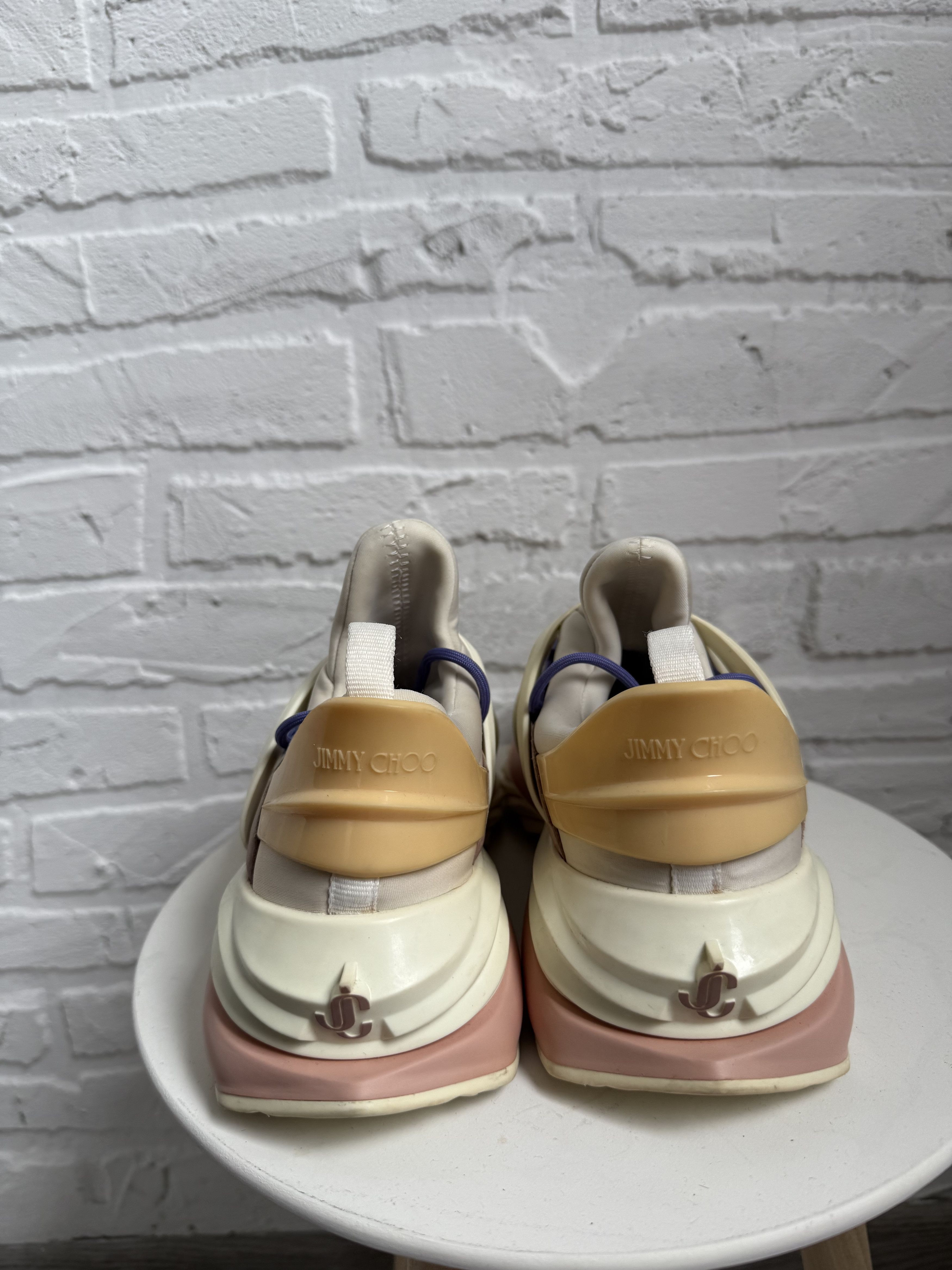 Jimmy Choo Jimmy Choo Cosmos Sneakers Pastel Cream Pink Futuristic Size US 6 / IT 36 - 14 Thumbnail