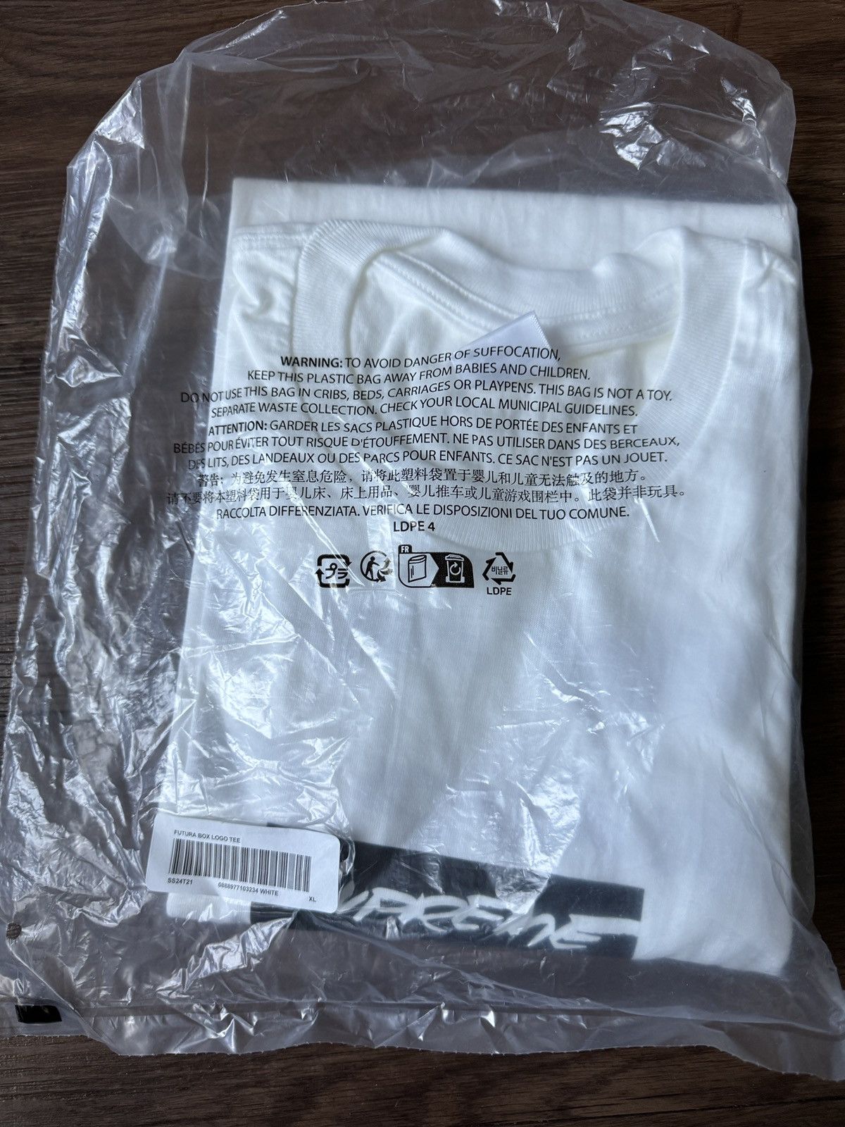 image of Futura Box Logo Tee | White Size Xl, Men's