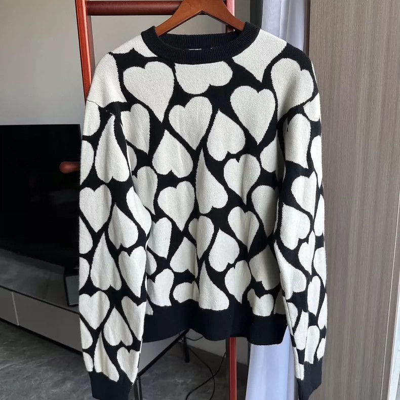 Amiri Amiri heart full print pure cashmere knitted sweater Size US M / EU 48-50 / 2 - 1 Thumbnail