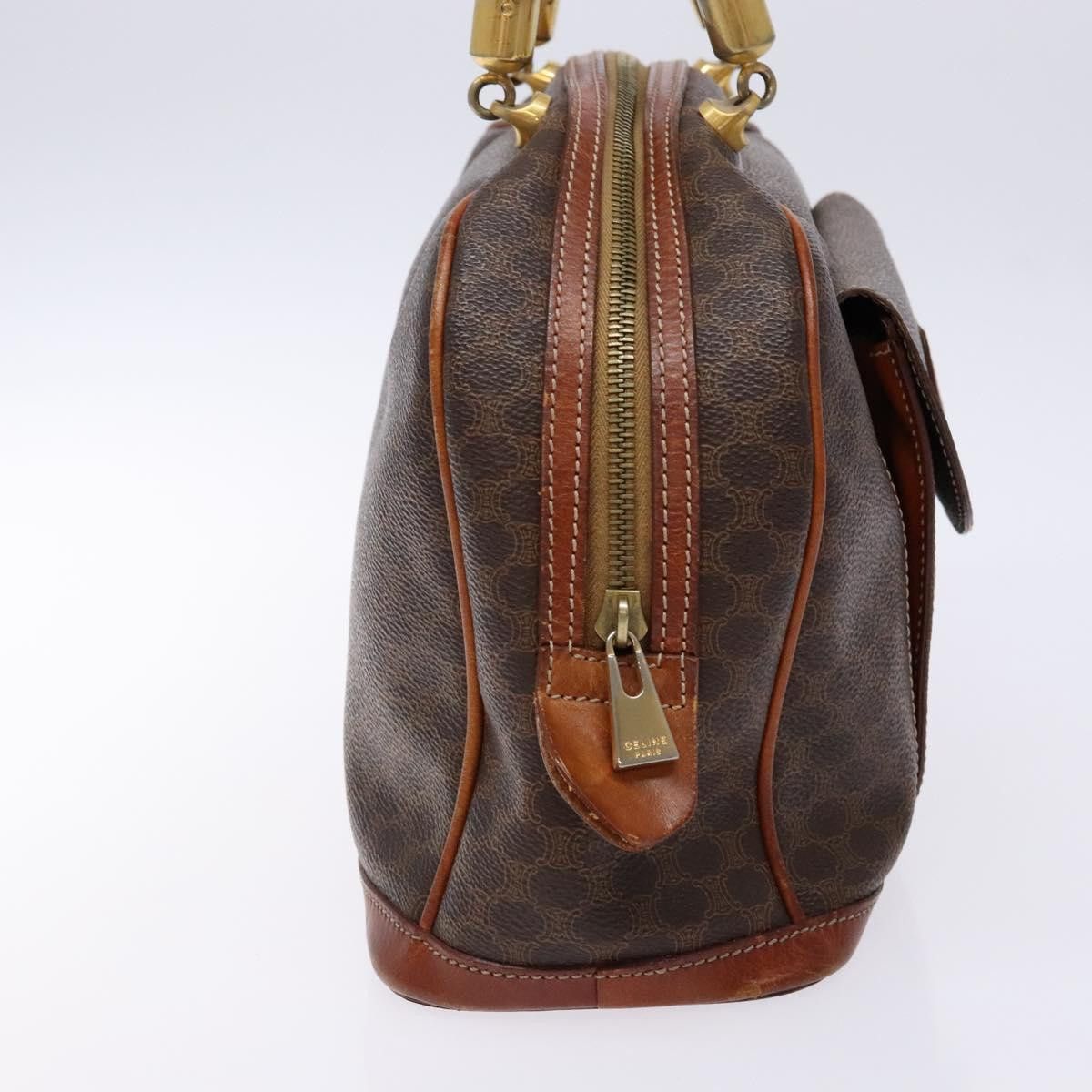 Celine CELINE Macadam Canvas Hand Bag Pvc Leather Brown Gold Size ONE SIZE - 5 Thumbnail