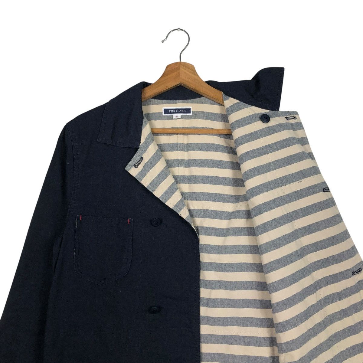 45rpm 🔥VINTAGE CHORE JACKET BLANKET STRIPED PORTLAND ISSEY MIYAKE Size US M / EU 48-50 / 2 - 14 Thumbnail