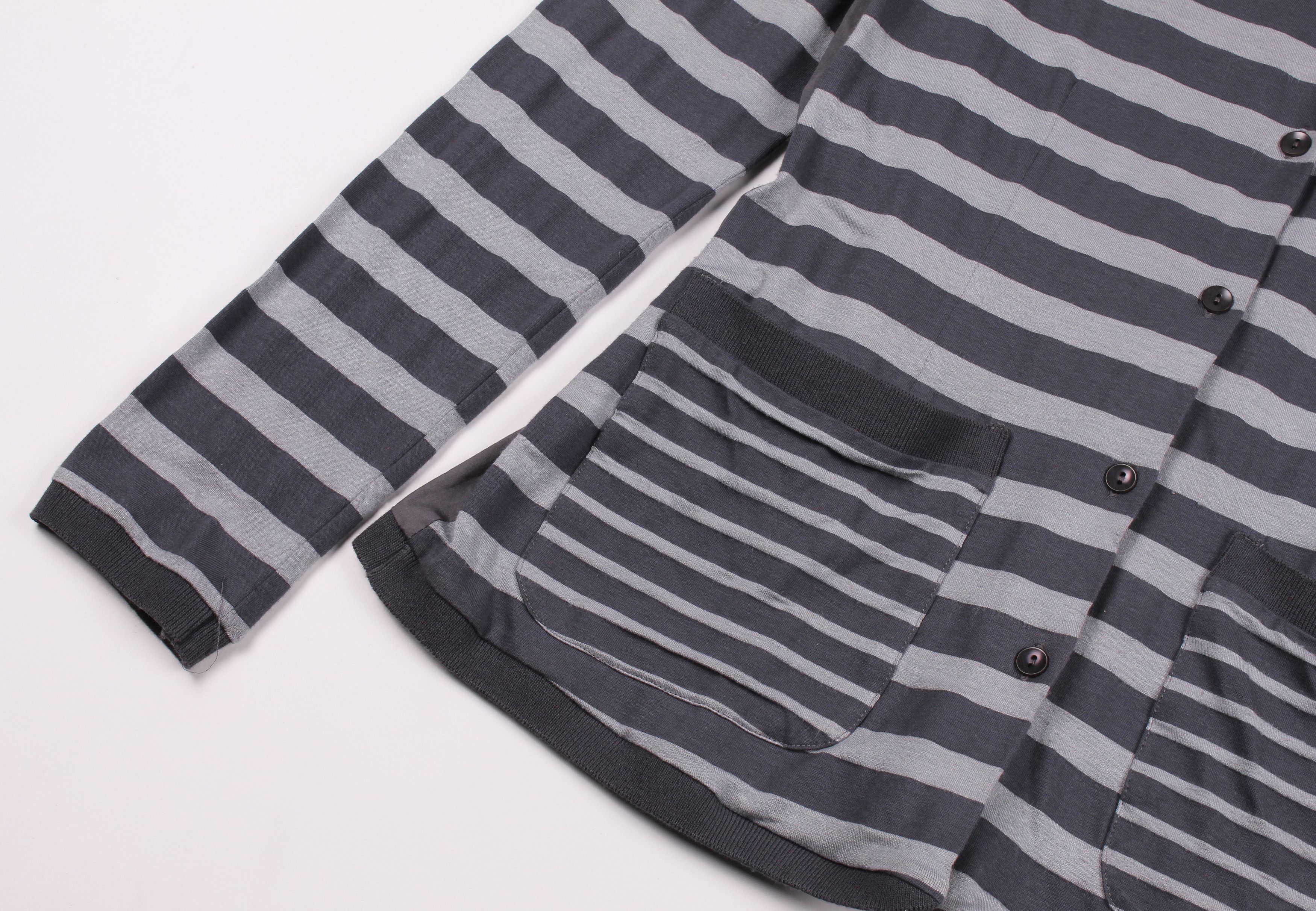 Other Lilith Paris Striped Gray Long Sleeve Blazer Size S / US 4 / IT 40 - 3 Thumbnail