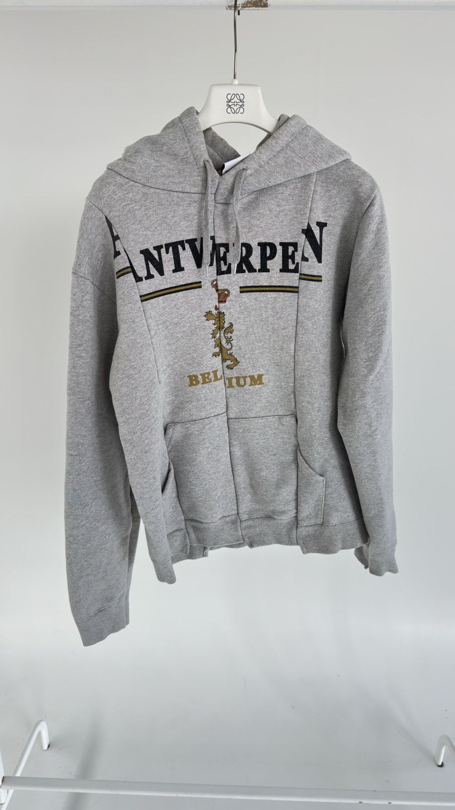 Vetements AW17 Vetements Antwerp Deconstructed Split Hoodie Grey