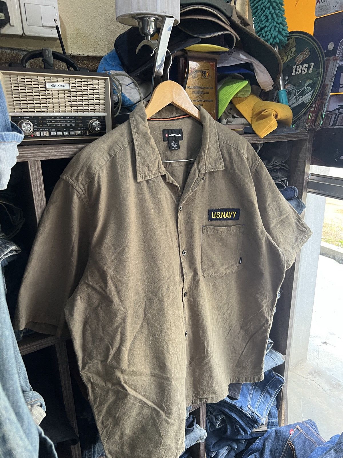 Airwalk 🔥Airwalk US Navy Button Up Shirt Size US XL / EU 56 / 4 - 3 Thumbnail